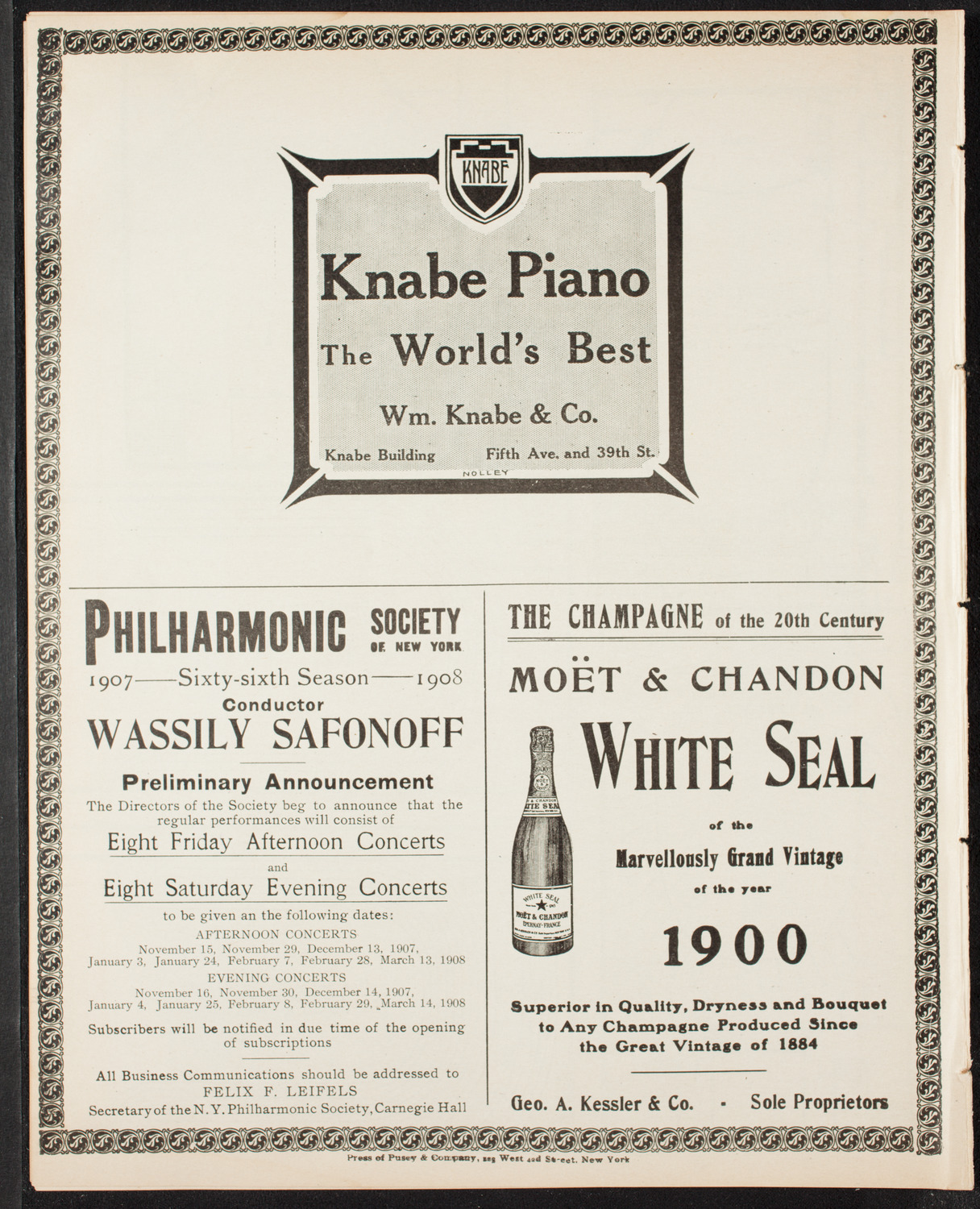 New York Banks' Glee Club, April 11, 1907, program page 12
