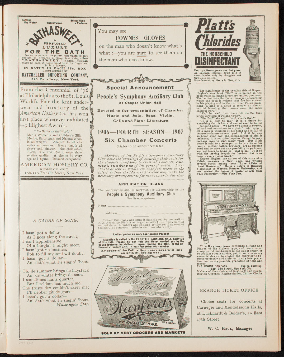 Swedish National Choir, June 17, 1906, program page 9