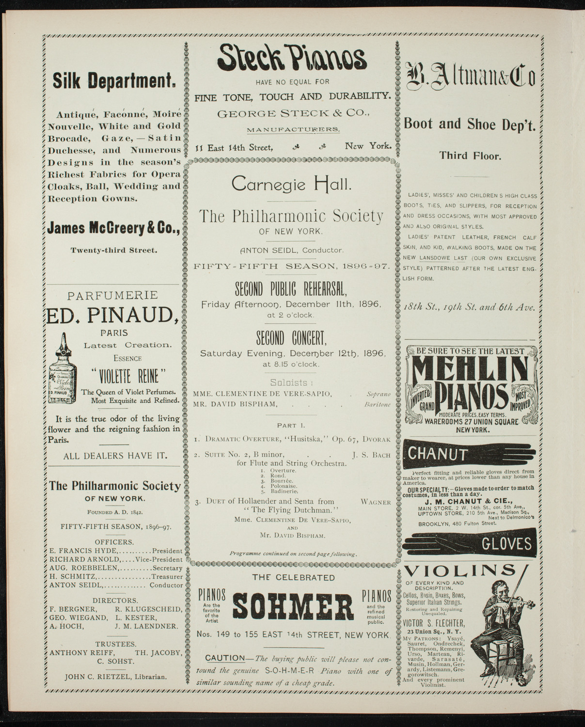 New York Philharmonic, December 11, 1896, program page 4