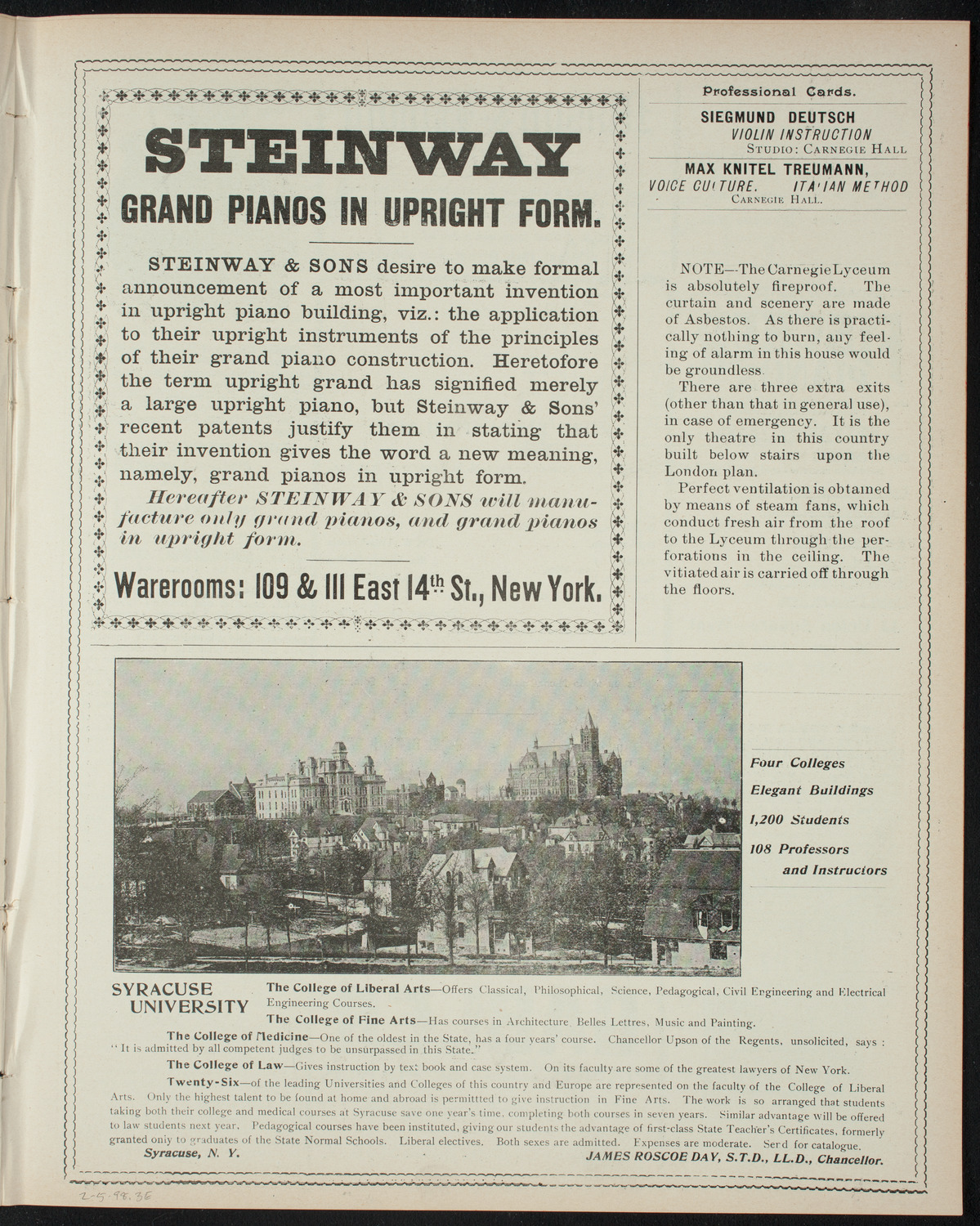 Club Lirica-Dramatico Cubano, February 5, 1898, program page 5