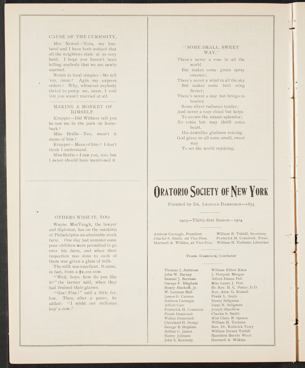 Graduation: Normal College of the City of New York, June 22, 1904, program page 8