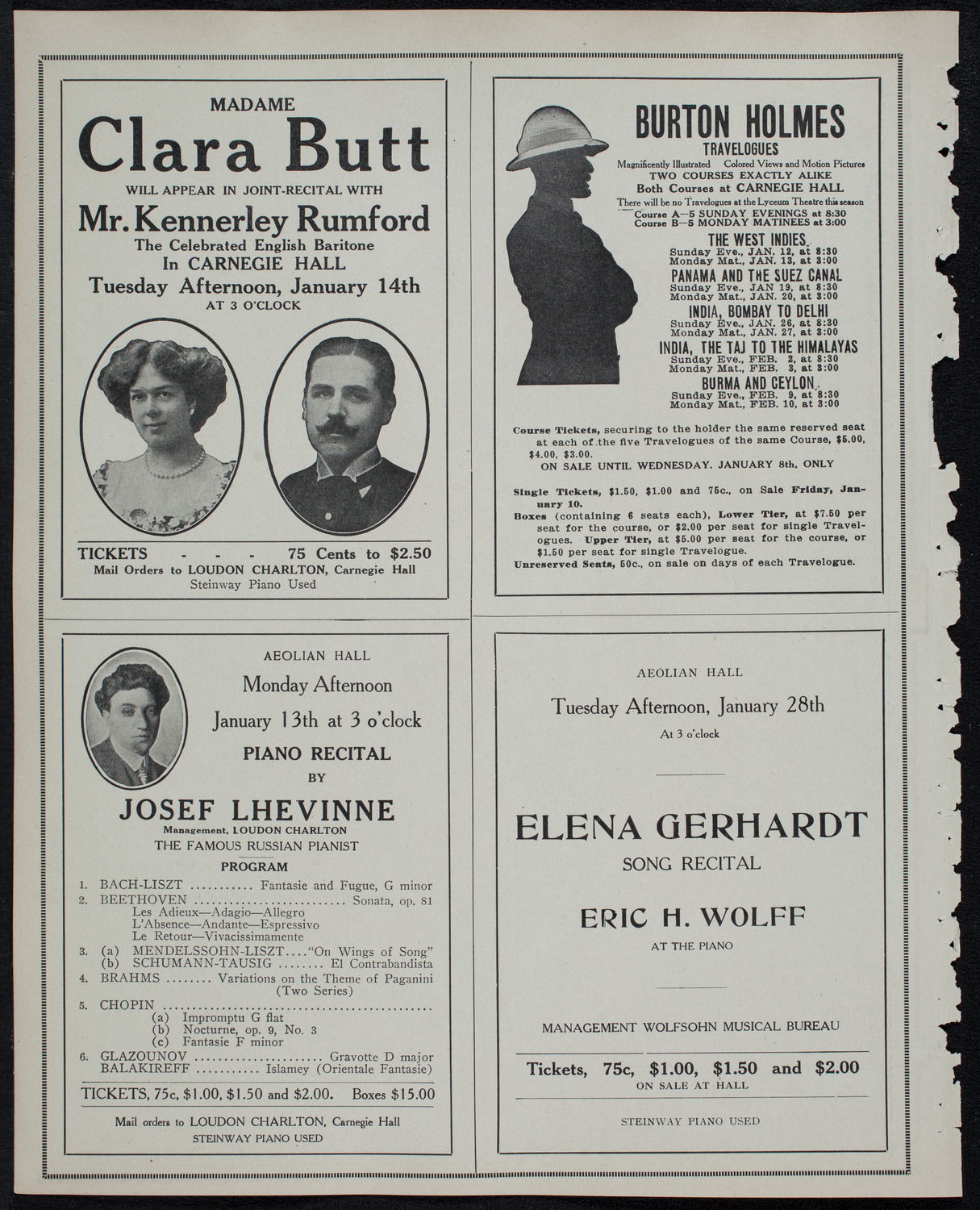 Boston Symphony Orchestra, January 9, 1913, program page 10