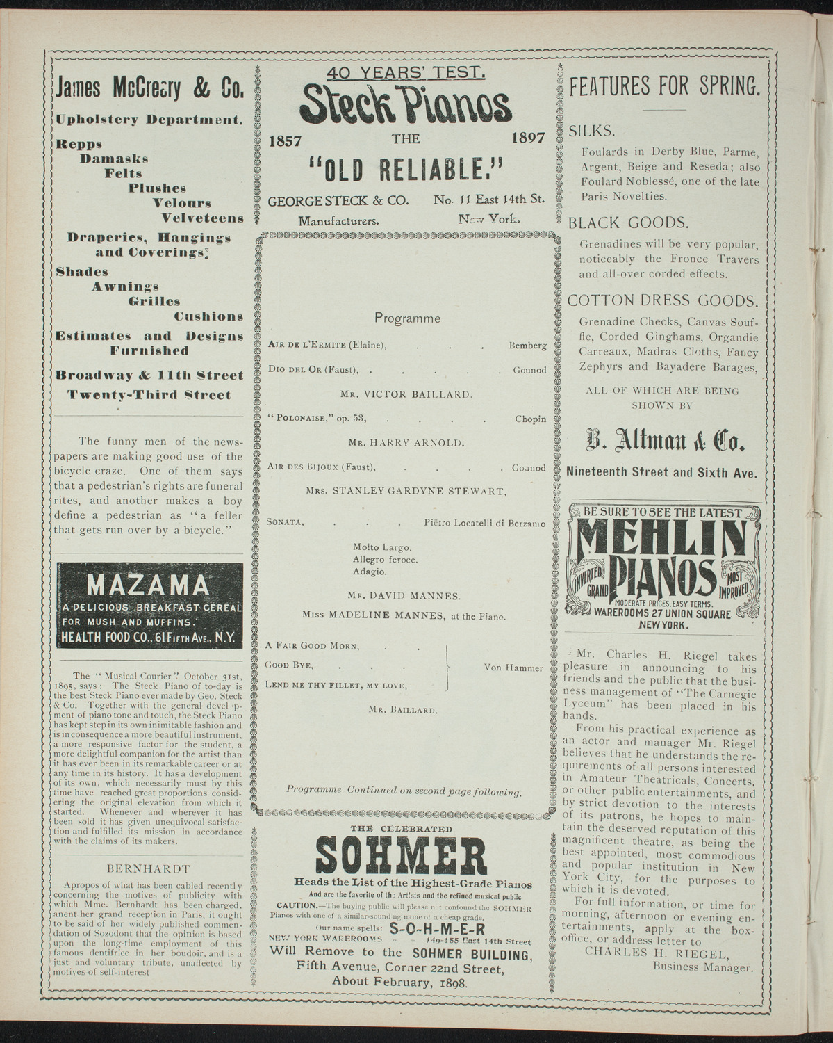 Powers-Mannes Wednesday Morning Musicale, January 26, 1898, program page 4