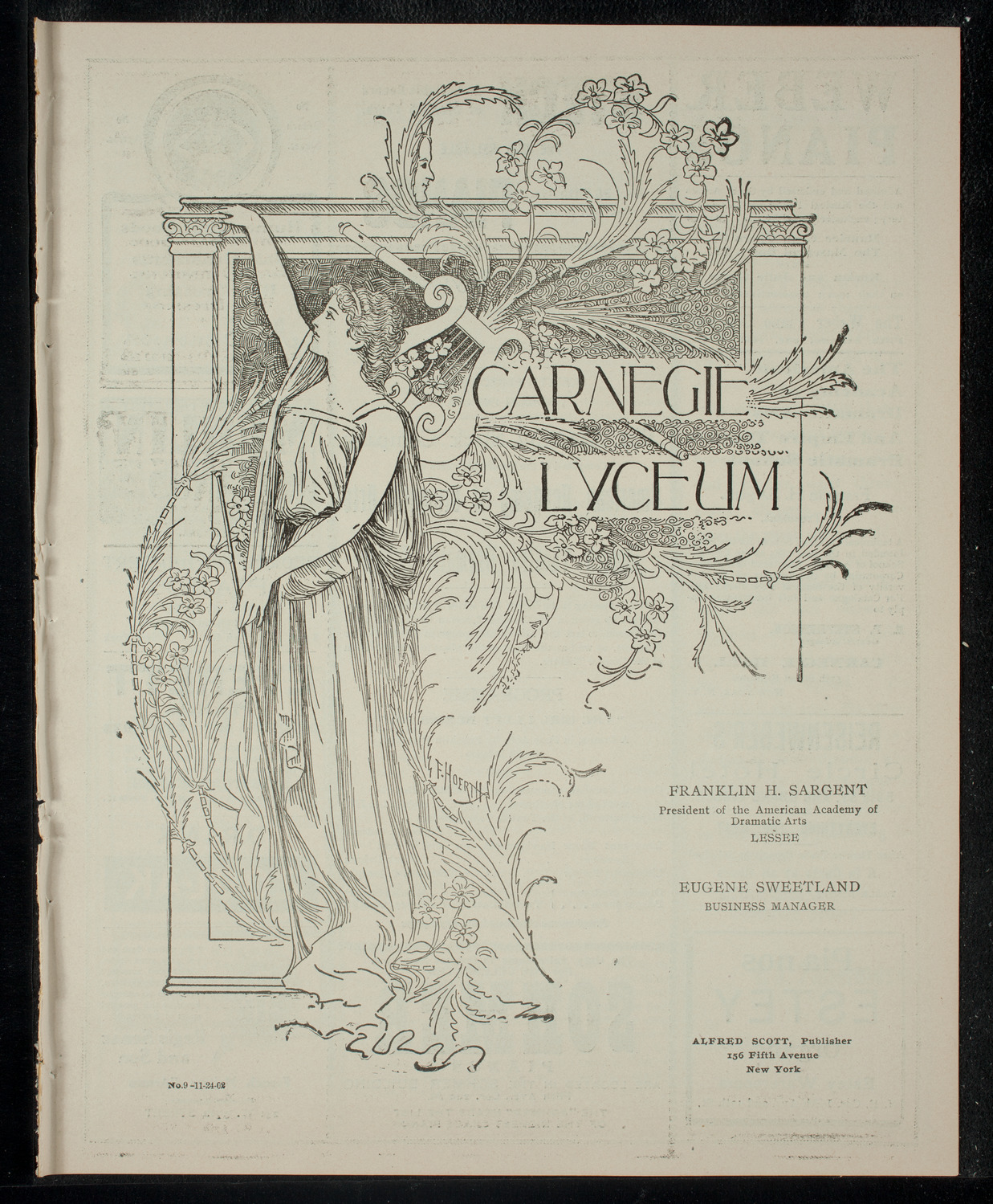 Academy Stock Company of the American Academy of Dramatic Arts/Empire Theatre Dramatic School, November 24, 1902, program page 1