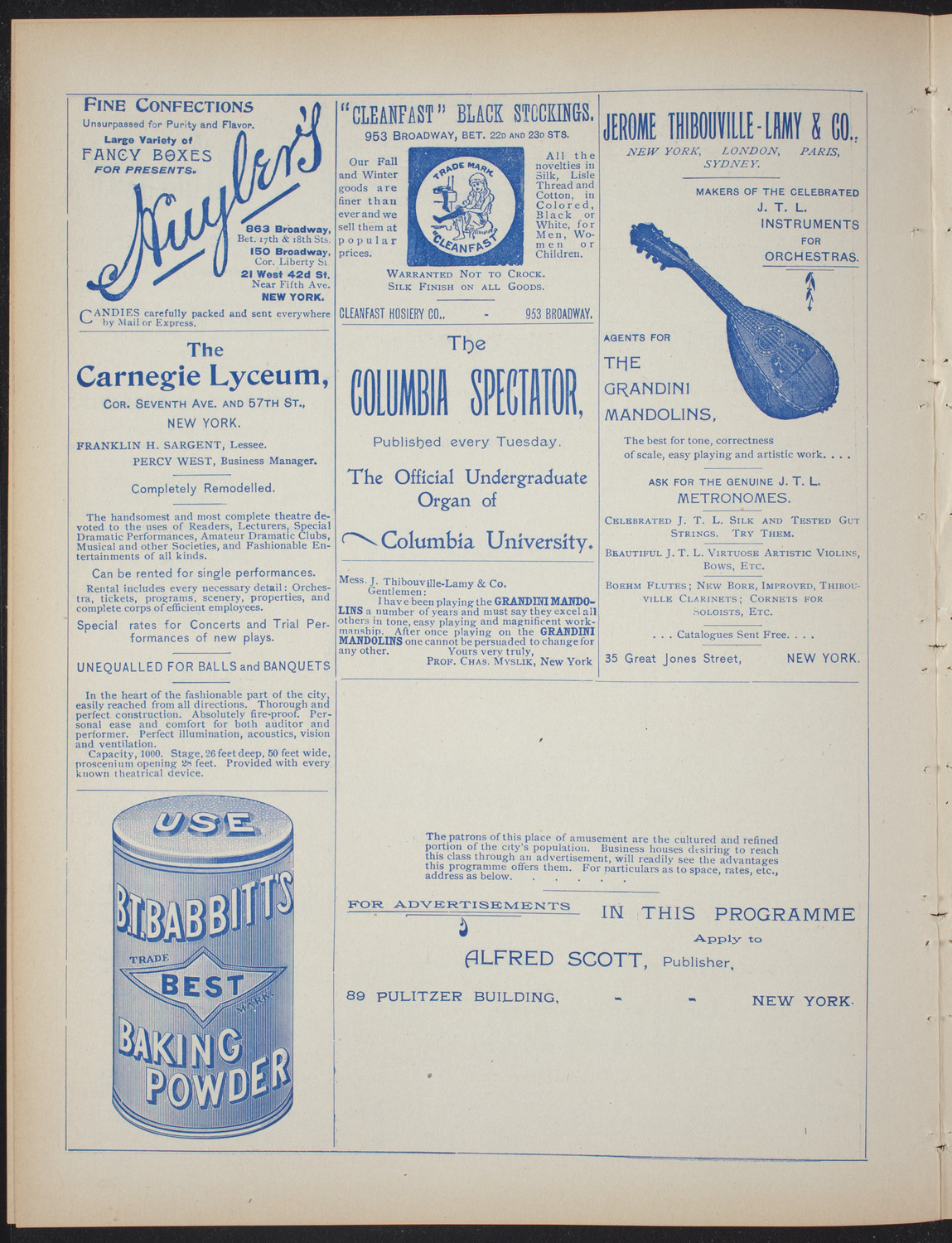 Columbia College Musical Society, February 17, 1897, program page 4