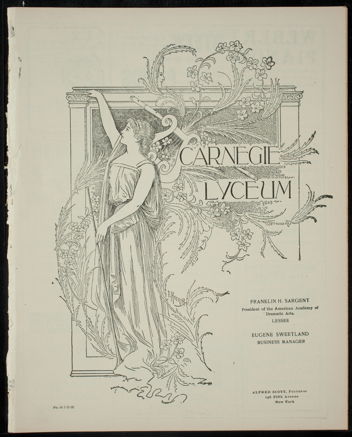 Presentation of "I Pagliacci" and "Cavalleria Rusticana", May 20, 1902, program page 1