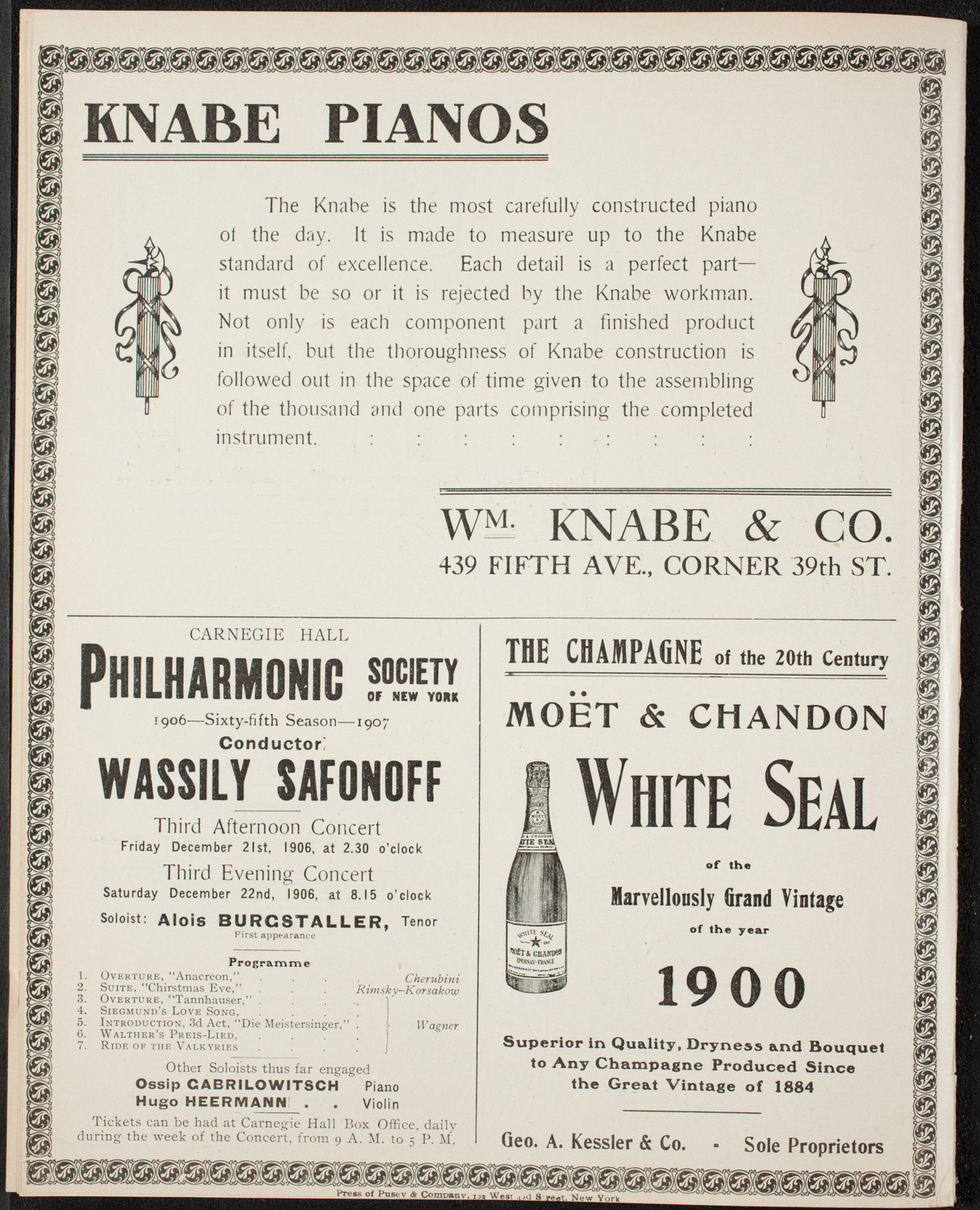 Oratorio Society of New York, December 4, 1906, program page 14