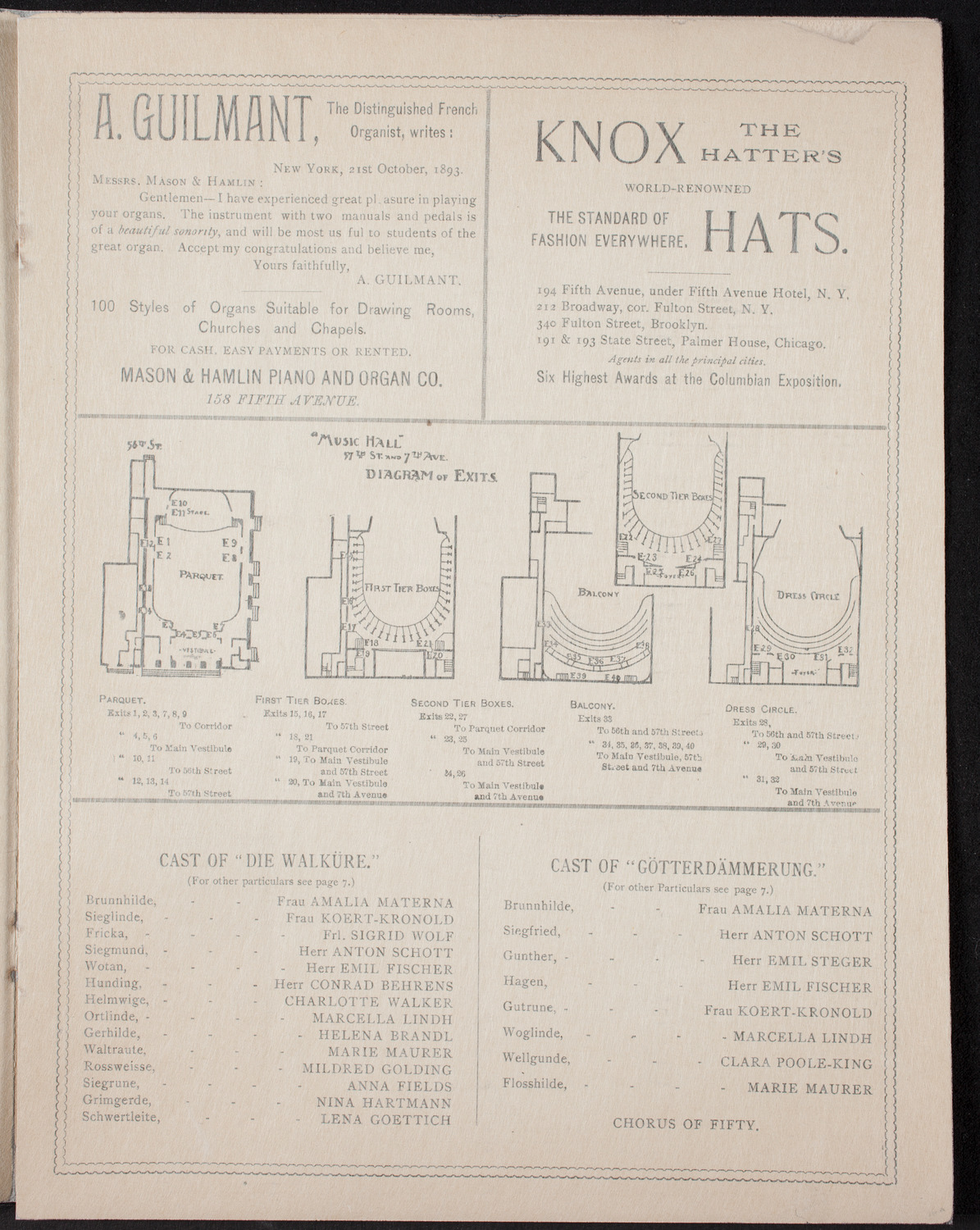 Damrosch Sunday Concert, March 11, 1894, program page 3