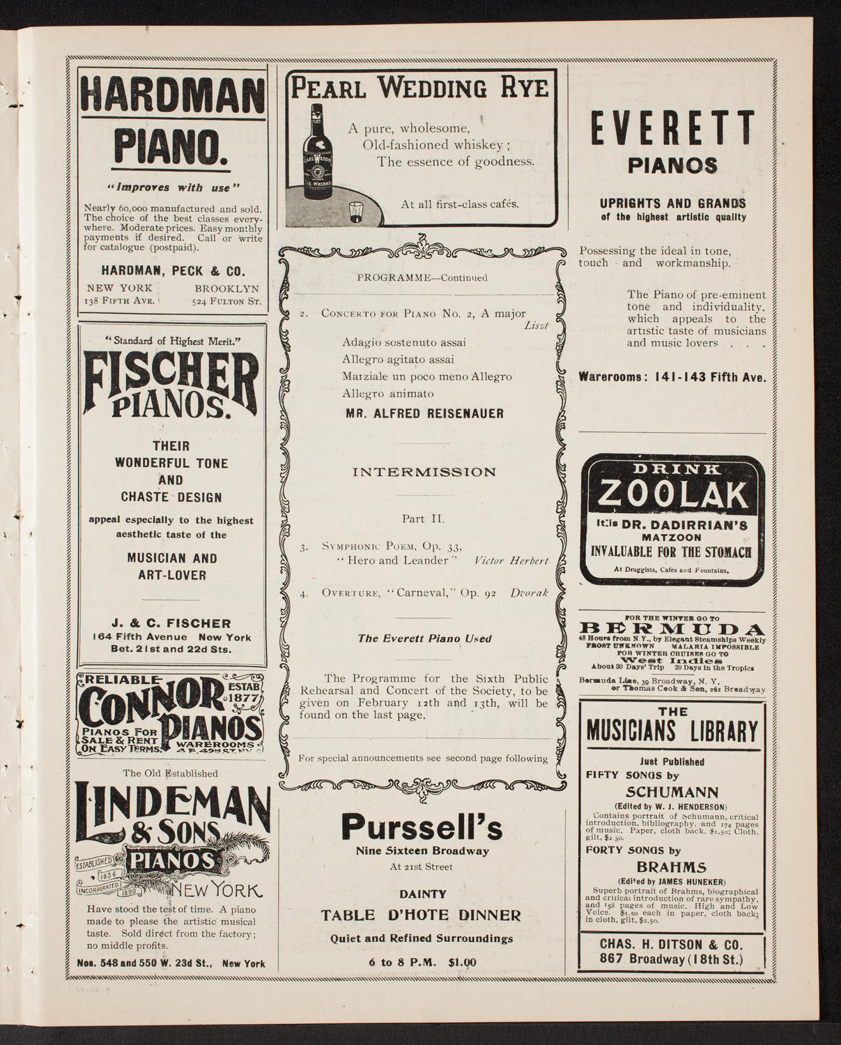 New York Philharmonic, January 30, 1904, program page 7