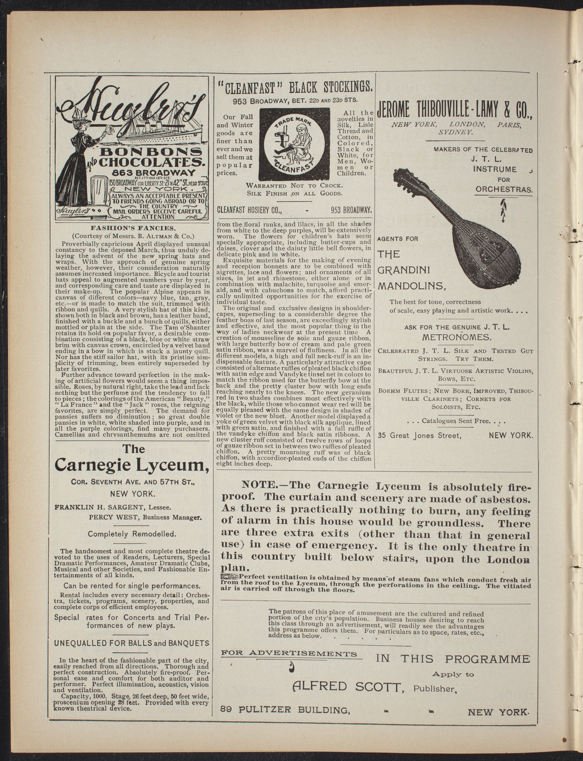 Paolo Gallico and Students, May 11, 1897, program page 4