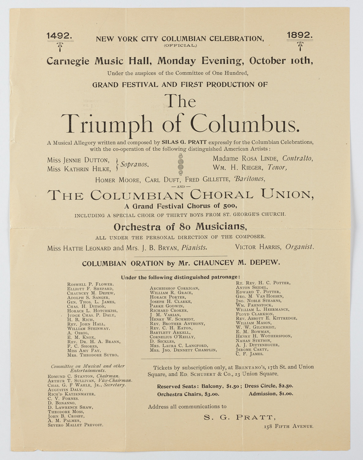 New York Columbian Celebration, October 10, 1892