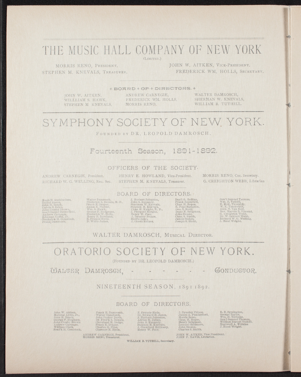 Our Quartette, April 26, 1892, program page 2