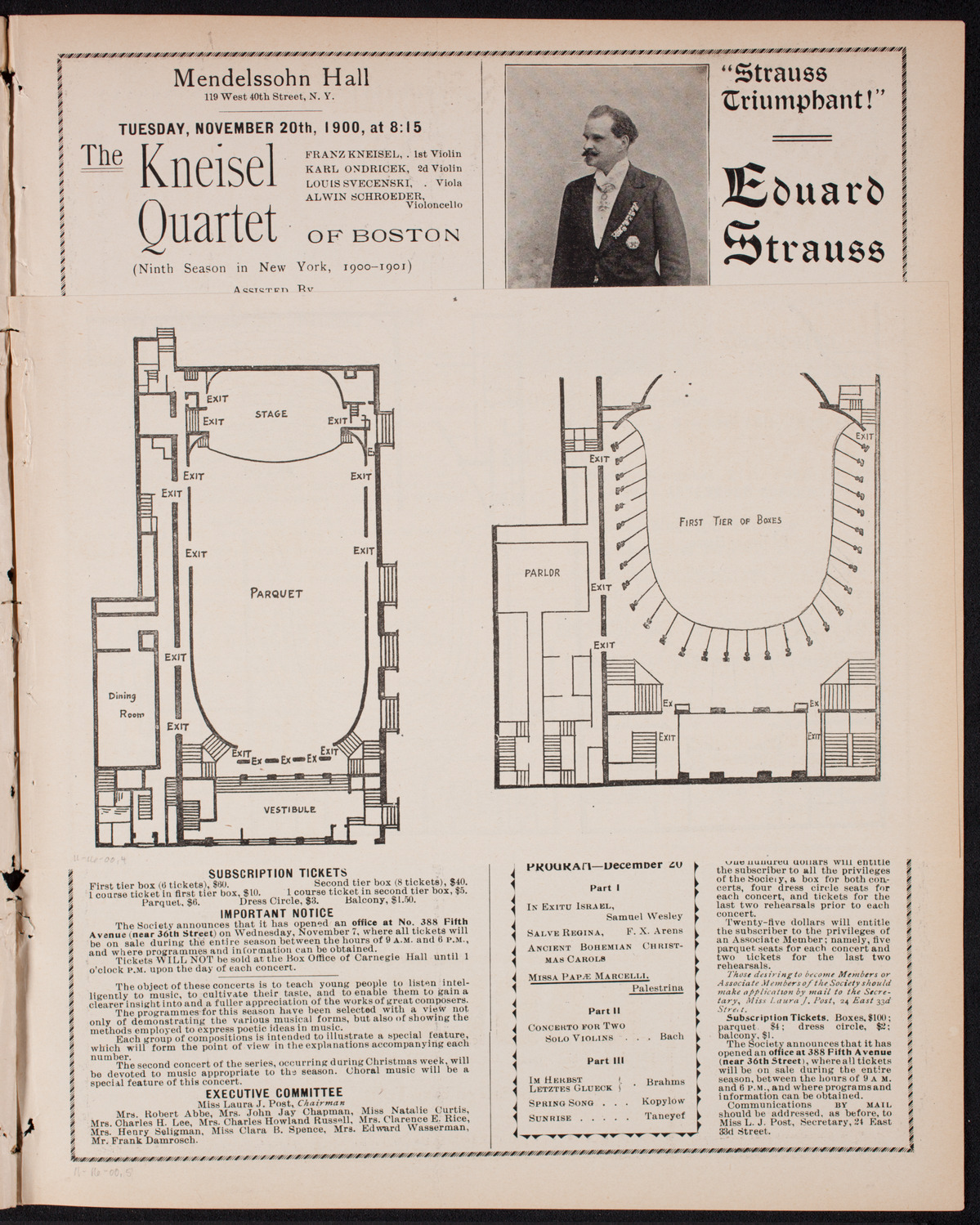 New York Philharmonic, November 16, 1900, program page 7