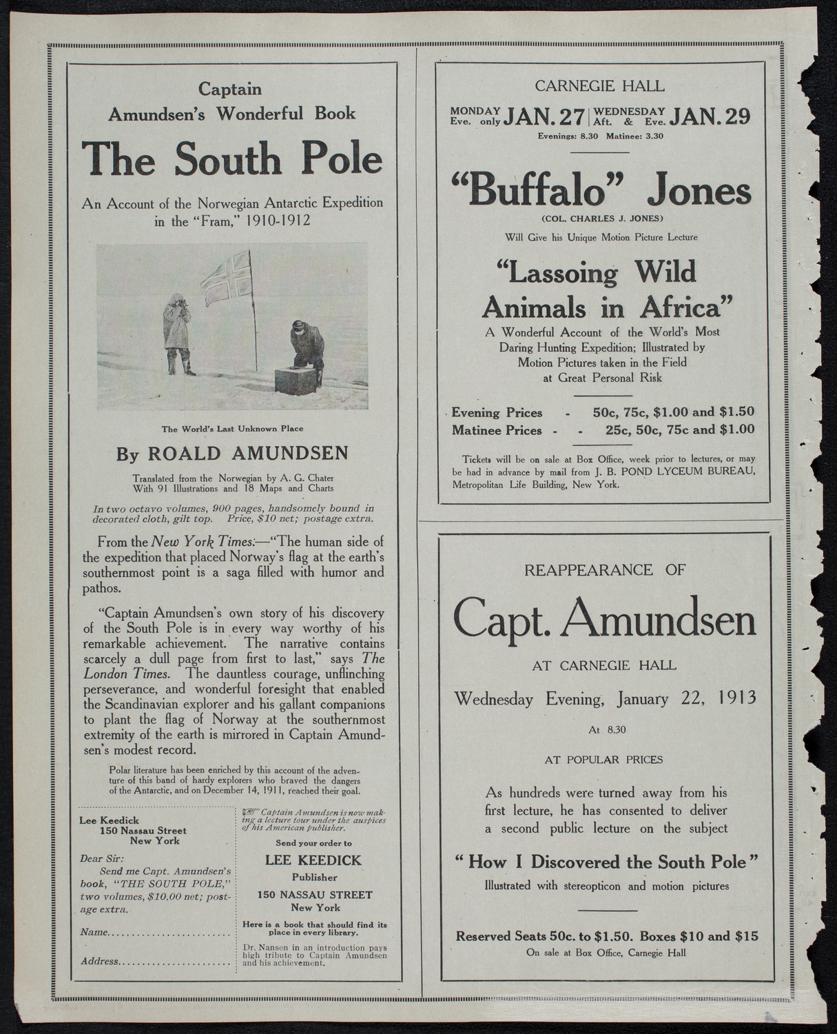 Burton Holmes Travelogue: Panama, January 19, 1913, program page 10