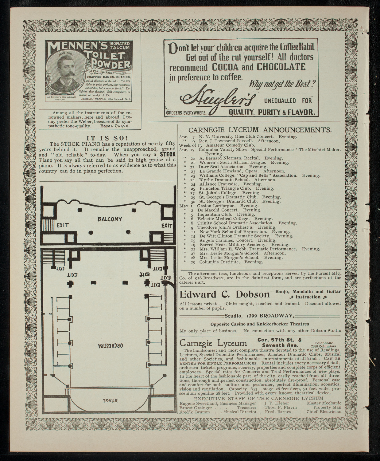 New York University Musical Clubs, April 7, 1903, program page 4