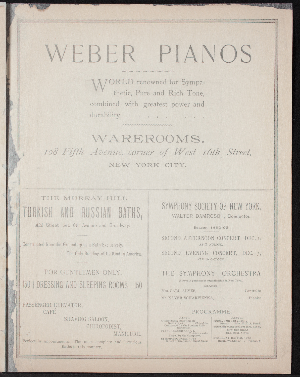 New York Philharmonic, November 18, 1892, program page 7