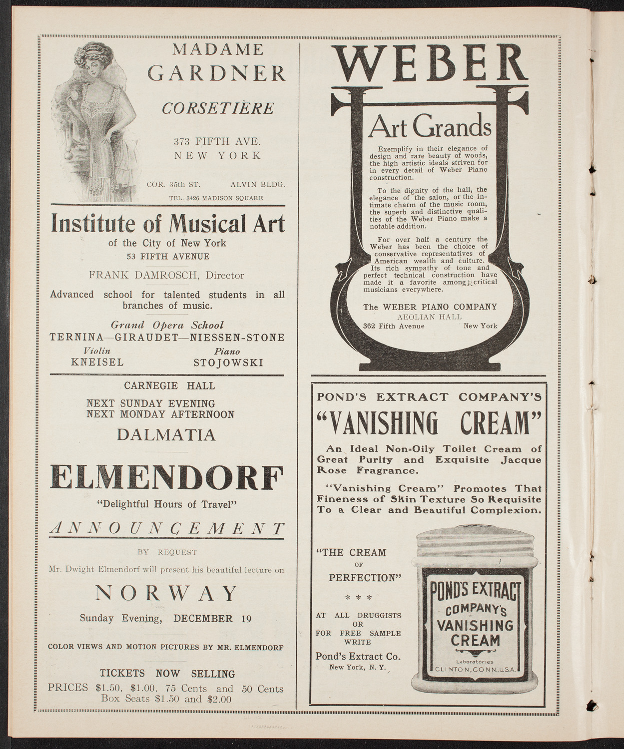 Elmendorf Lecture: At the Gates of the East, December 5, 1909, program page 6