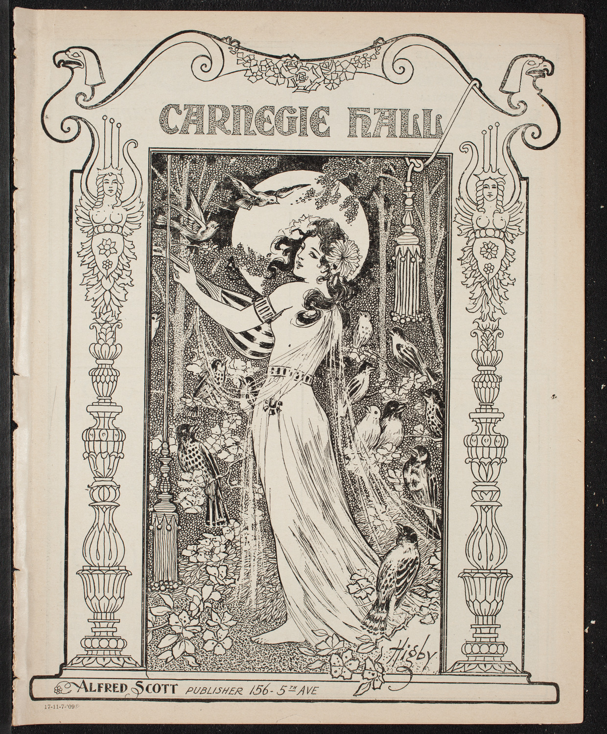 New York College of Music and New York German Conservatory of Music Faculty Concert, November 7, 1909, program page 1