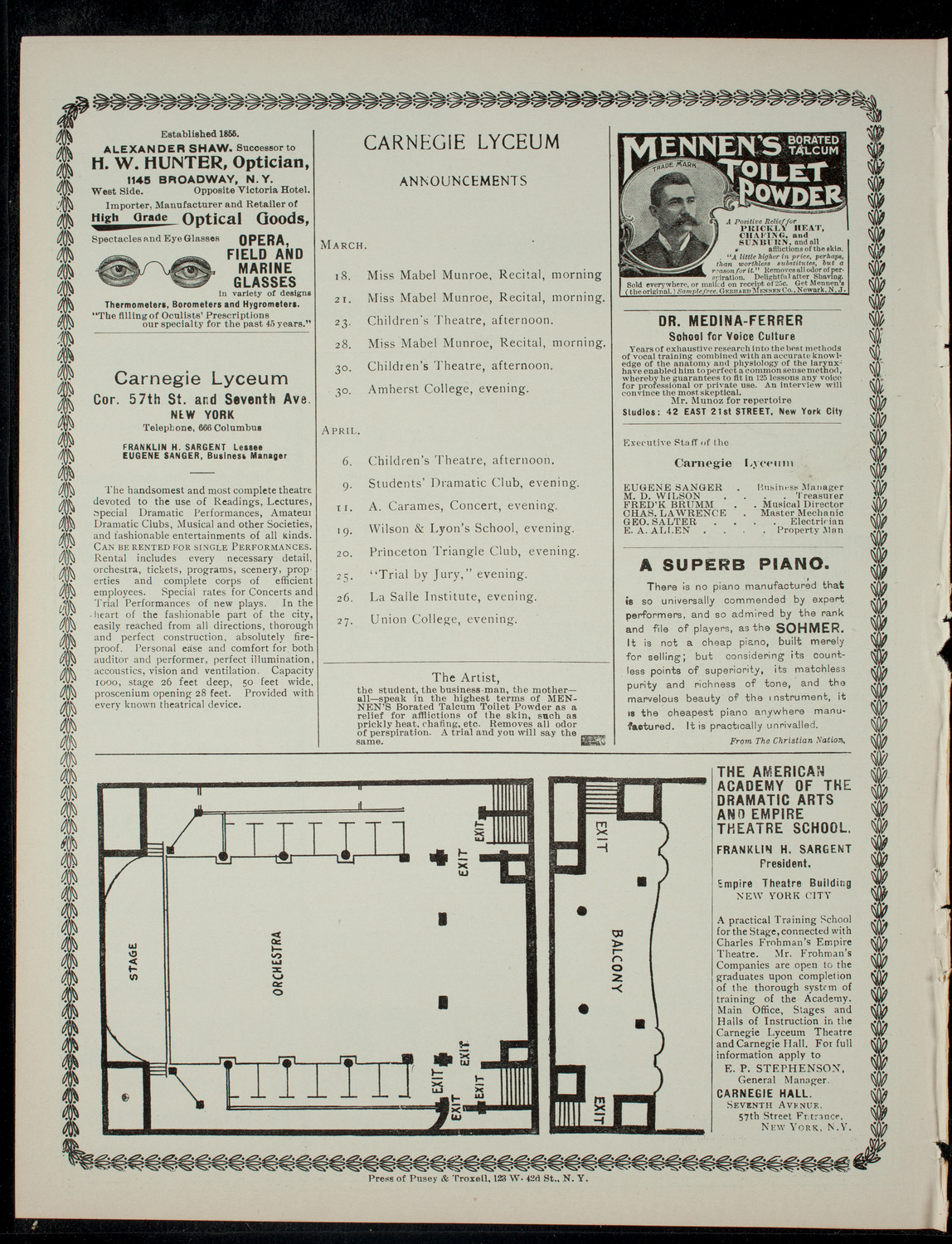 The Children's Theatre, March 16, 1901, program page 4