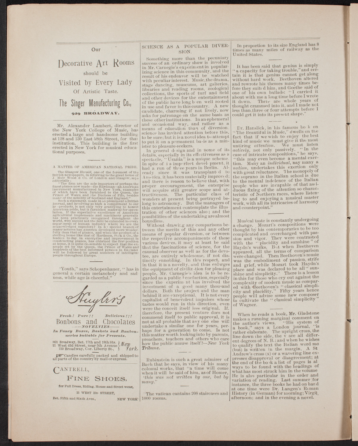 Urania Scientific Theatre, April 27, 1892, program page 4