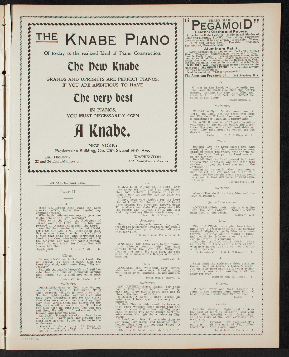 People's Choral Union, April 22, 1899, program page 7