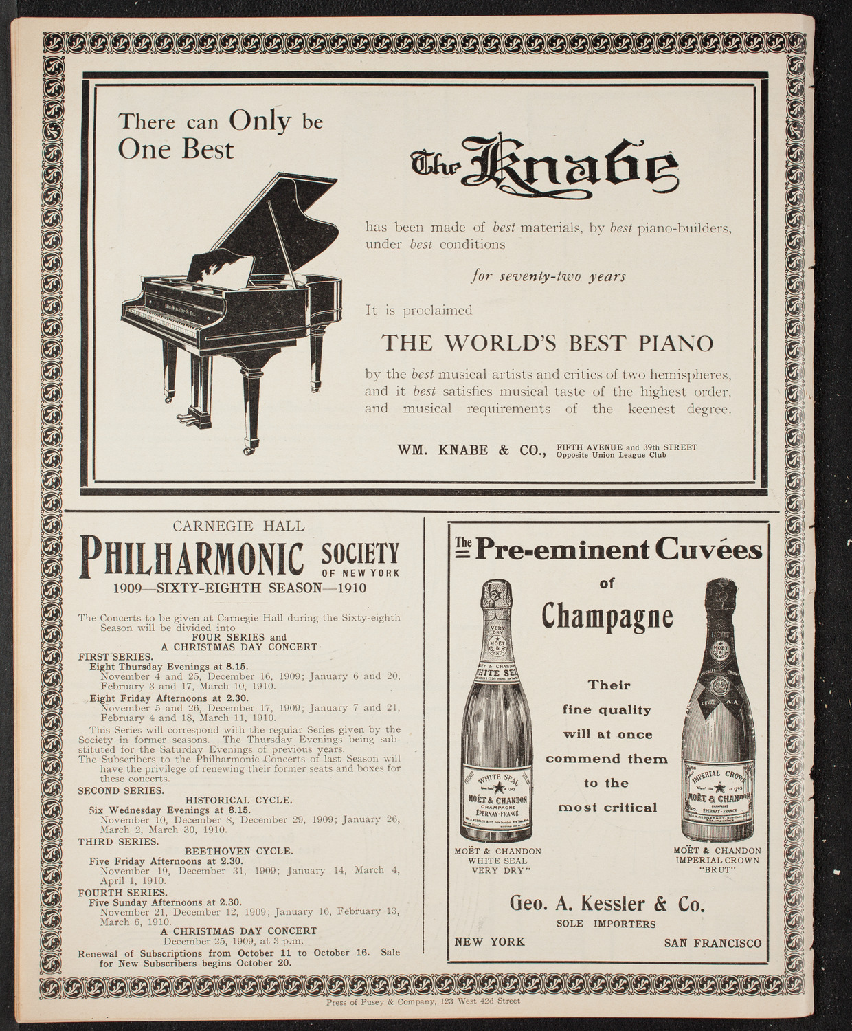 Fritz Kreisler, Violin, October 30, 1909, program page 12