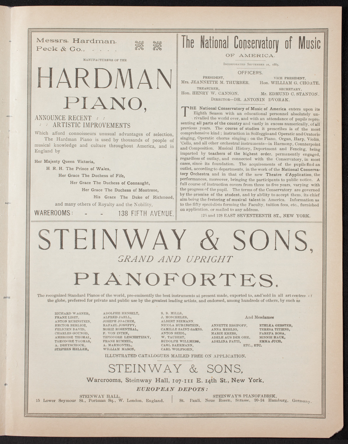 Benefit: German Poliklinik, February 14, 1893, program page 5