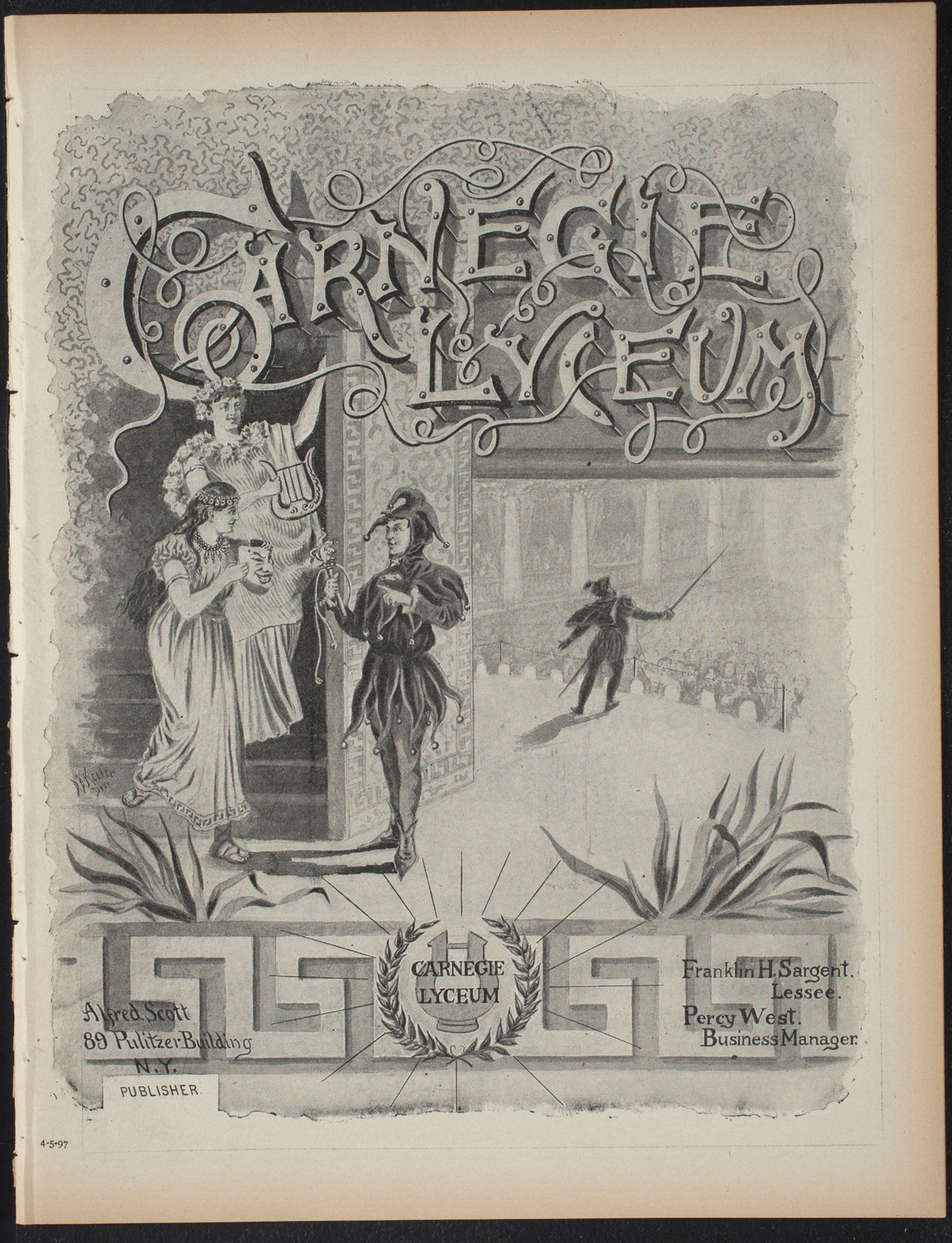 Amherst College Musical Association: Glee, Banjo, and Mandolin Clubs, April 5, 1897, program page 1