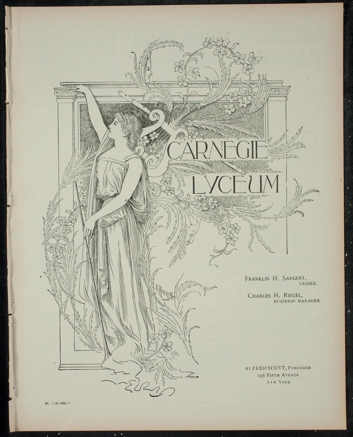 Comparative Literature Society, January 20, 1900, program page 1