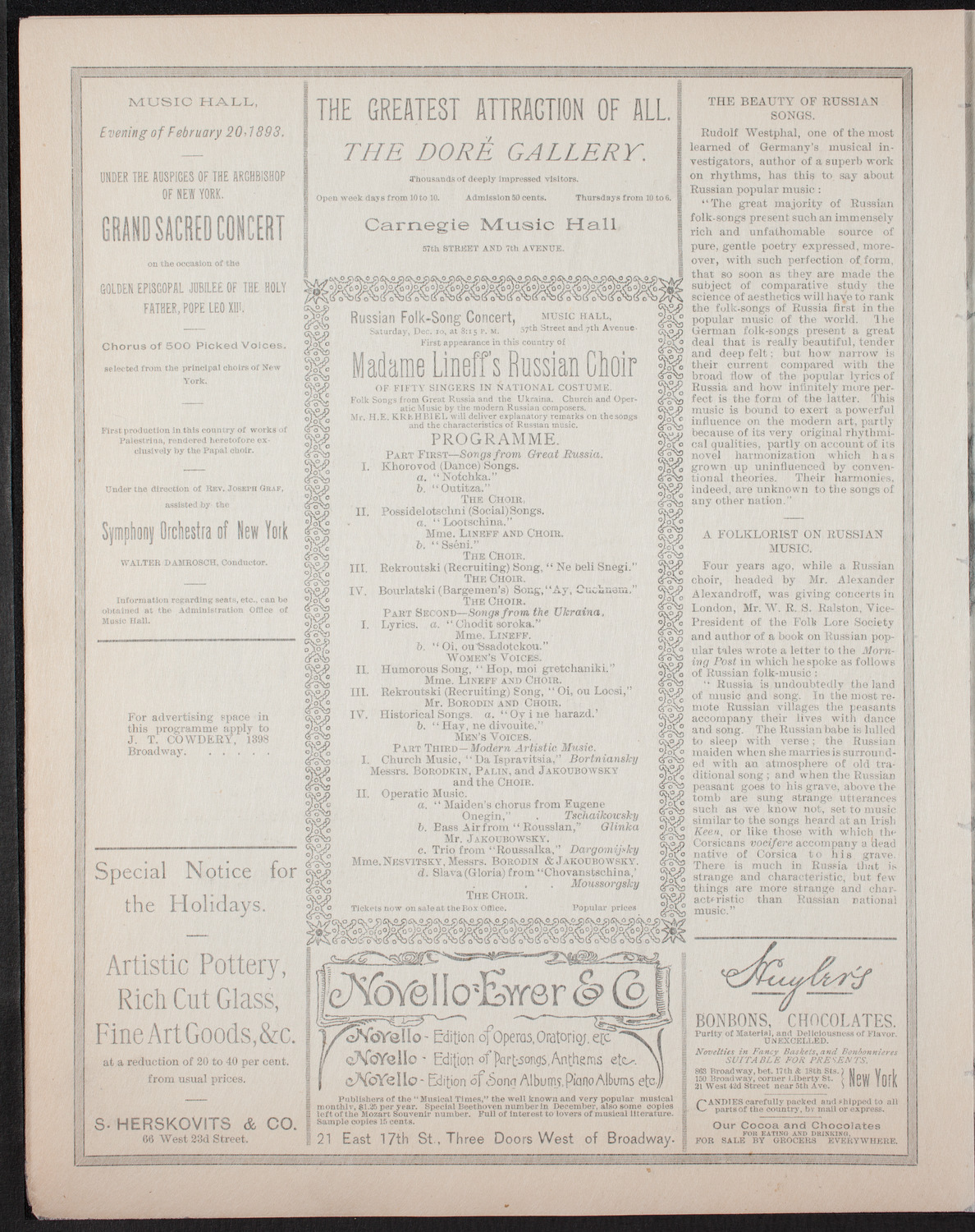 New York Symphony Orchestra, December 2, 1892, program page 6