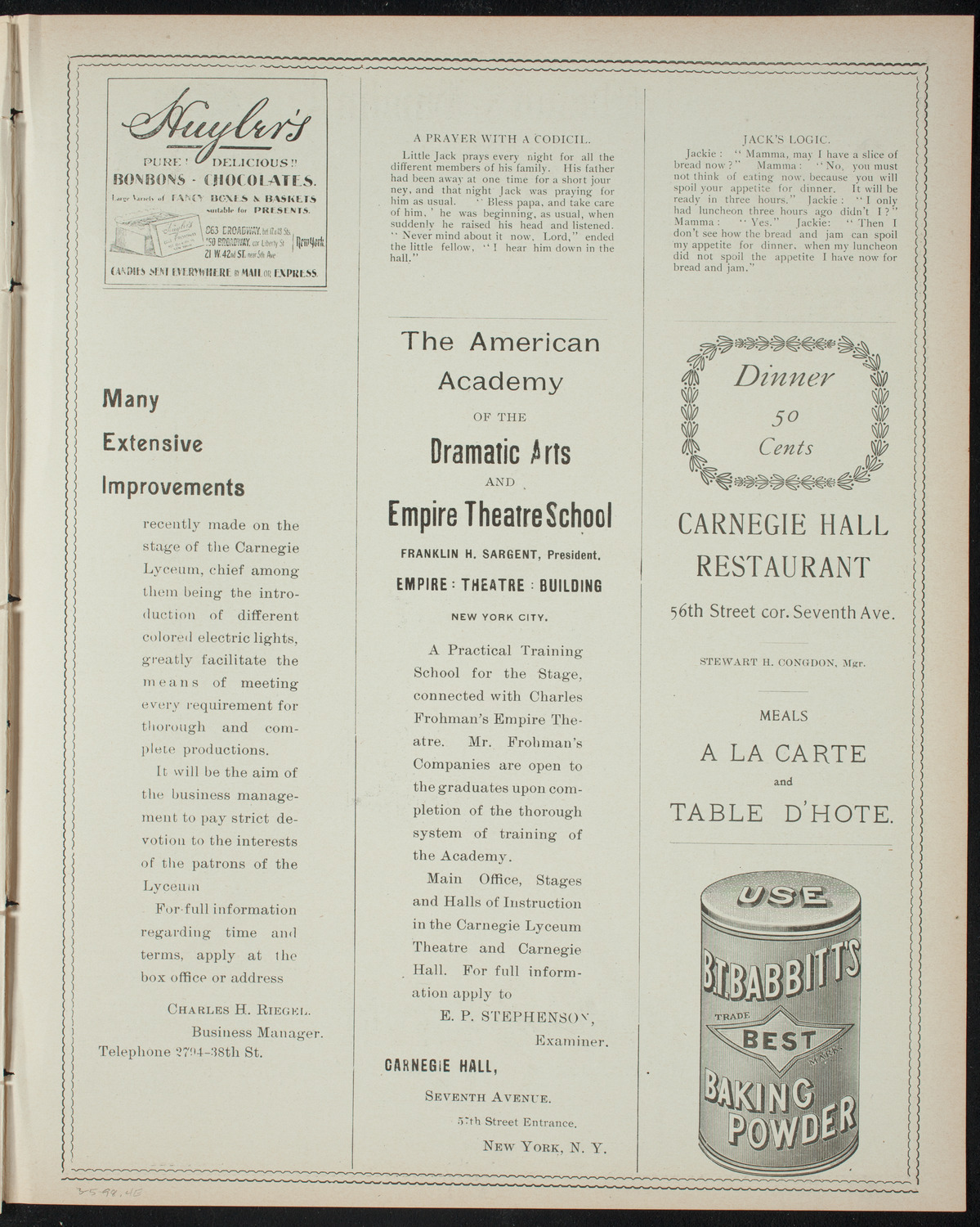 Cercle Choral et Dramatique Francais "La Cigale", March 5, 1898, program page 7