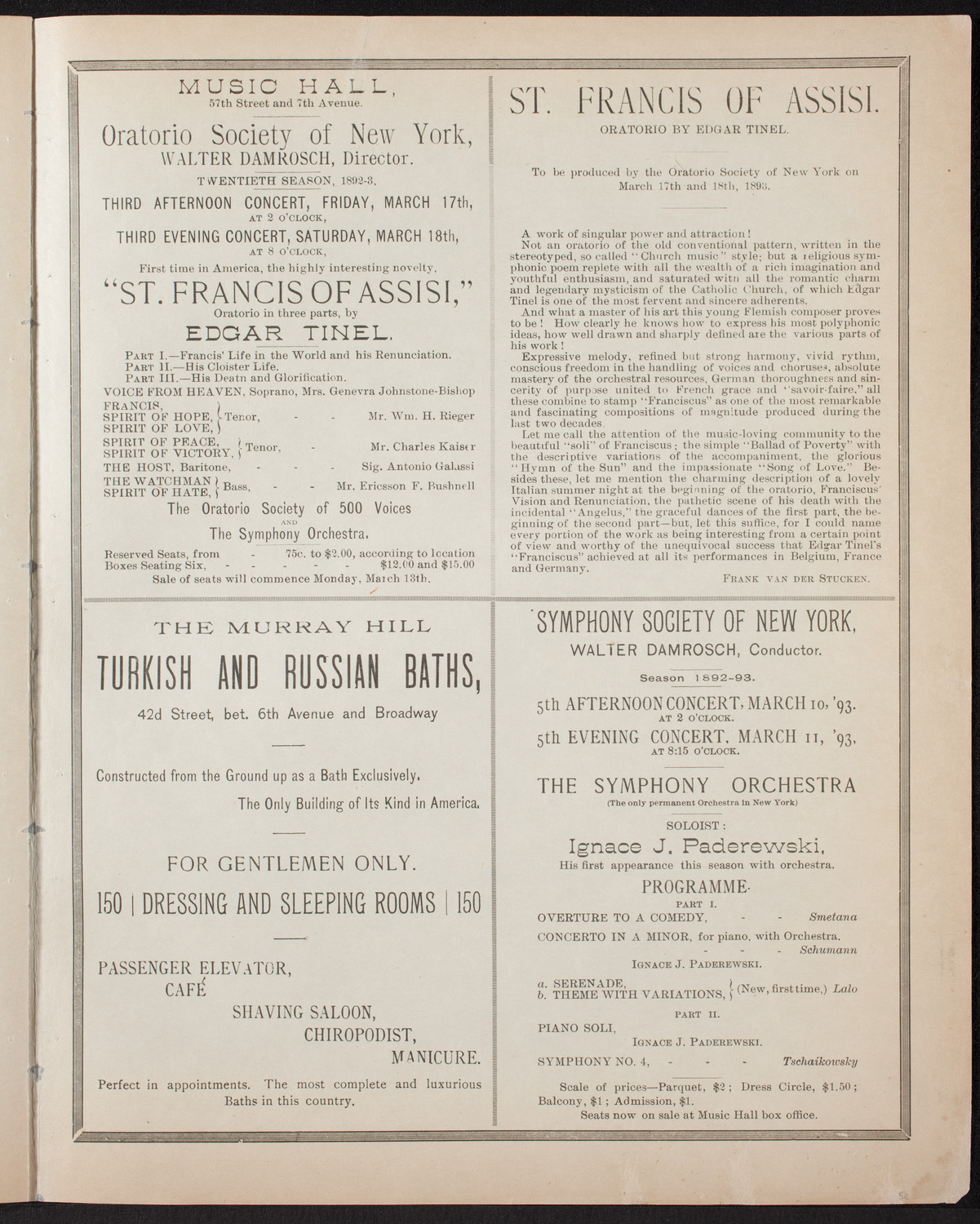 New York Philharmonic, March 4, 1893, program page 7