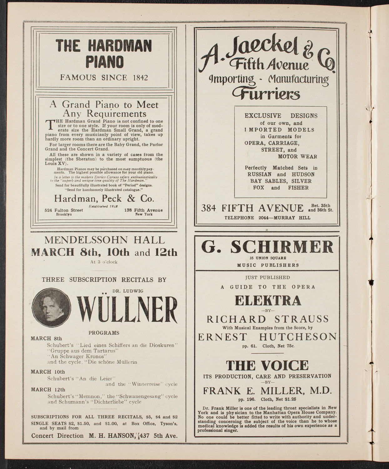 Boston Symphony Orchestra, February 26, 1910, program page 8