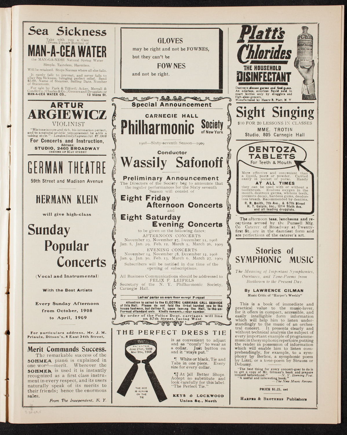 Graduation: Columbia University College of Pharmacy, April 30, 1908, program page 9