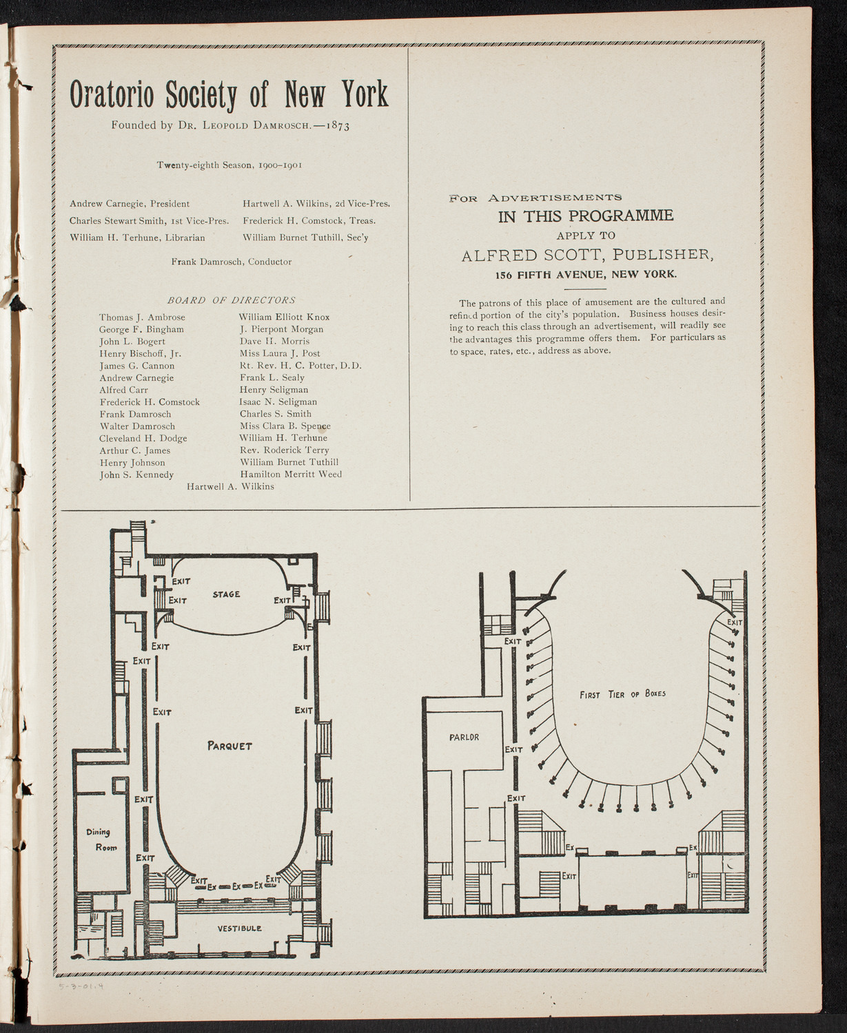 Anniversary Program of the New York Society for Ethical Culture, May 3, 1901, program page 7