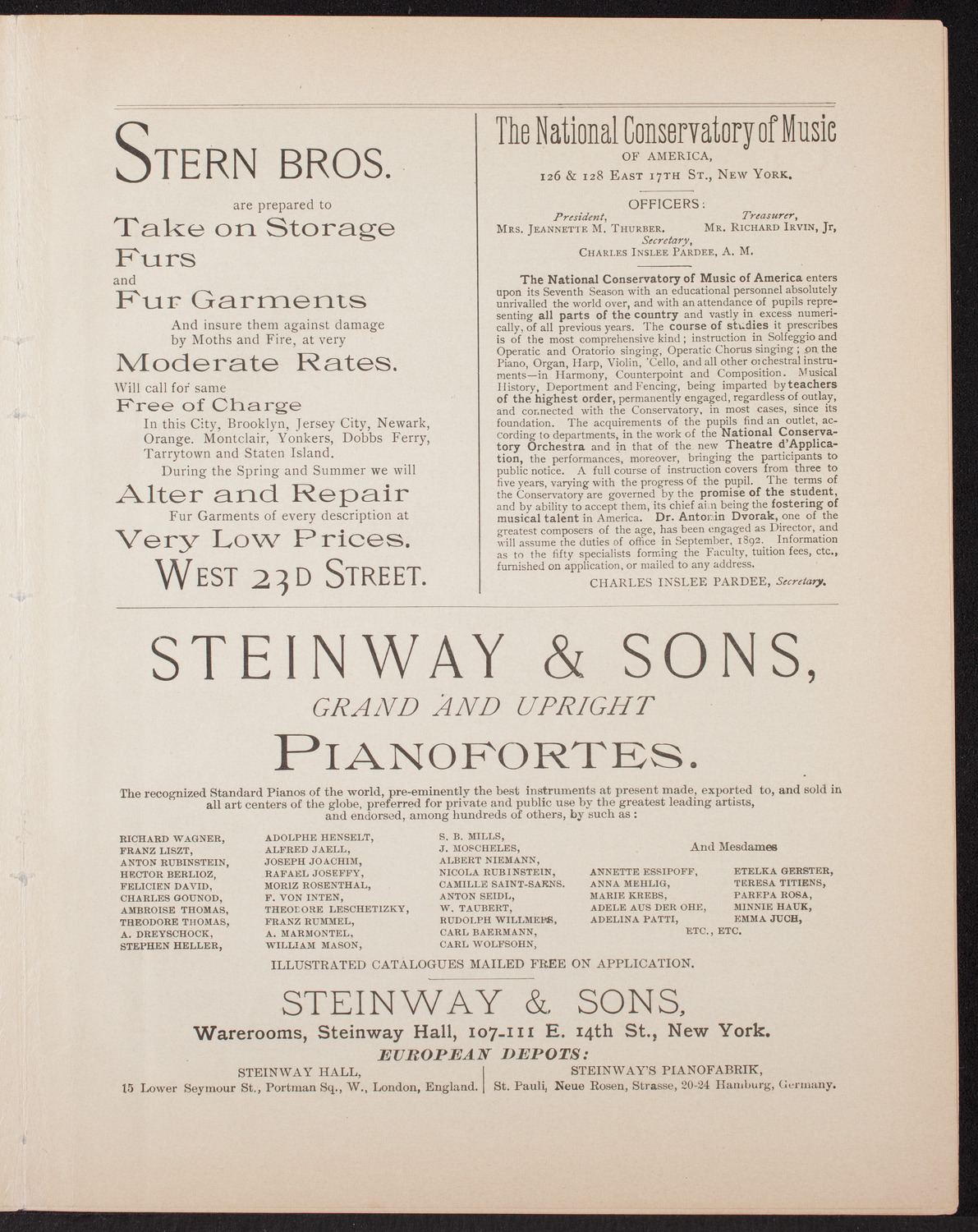 David Bimberg, April 20, 1892, program page 7