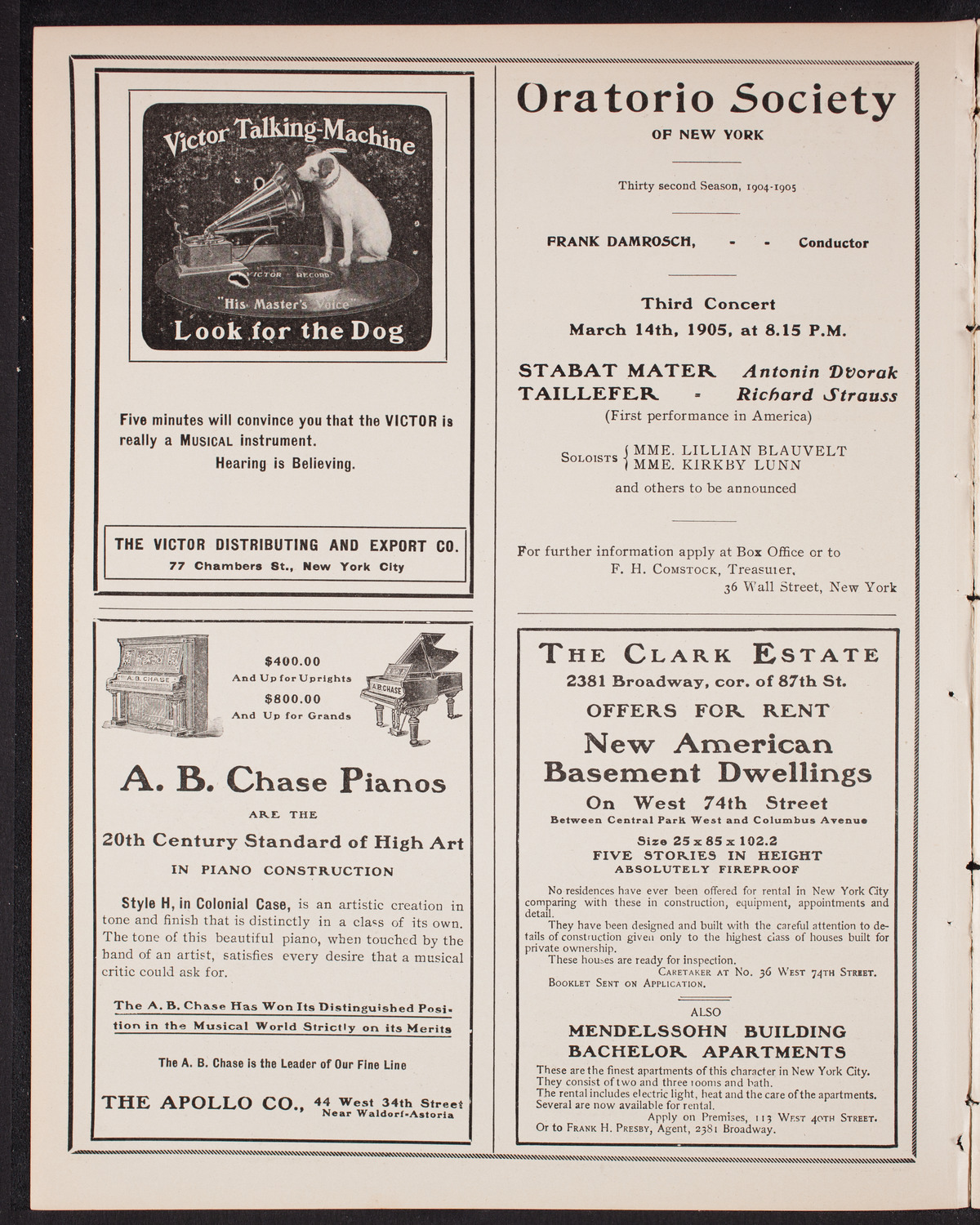 Franz von Vecsey, Violin, January 21, 1905, program page 2