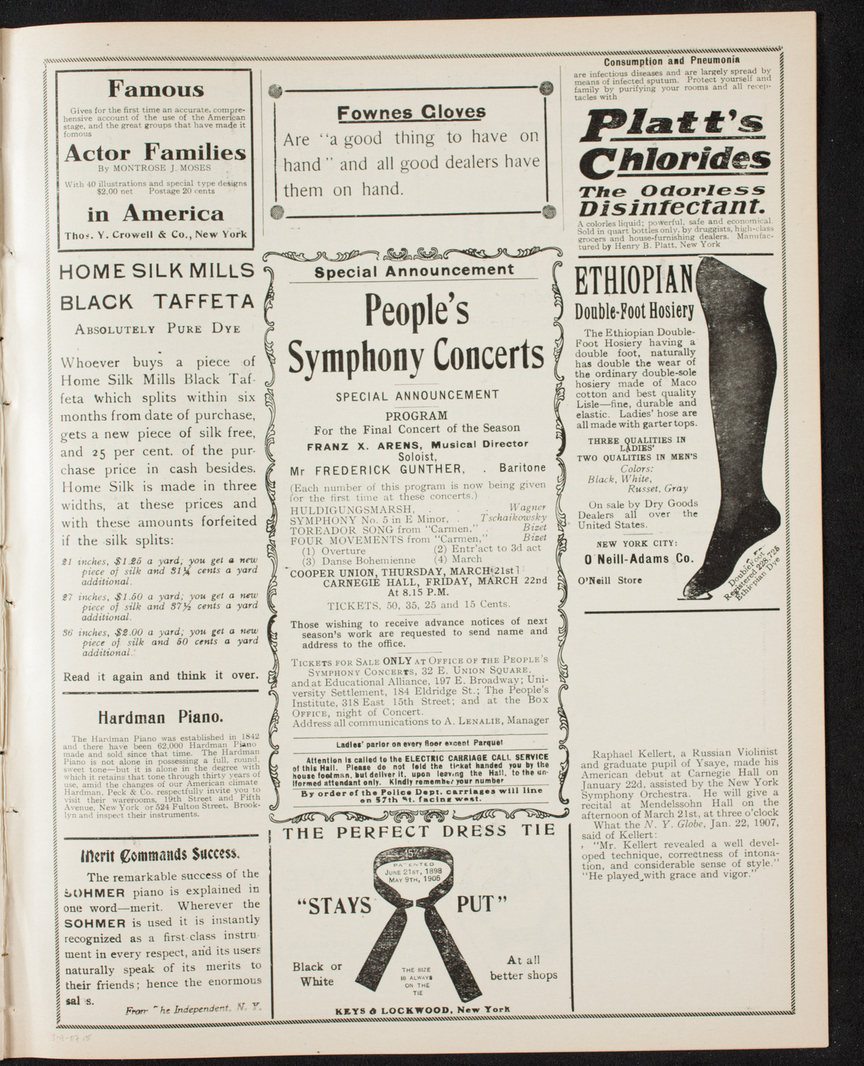 New York Symphony Orchestra, March 9, 1907, program page 9