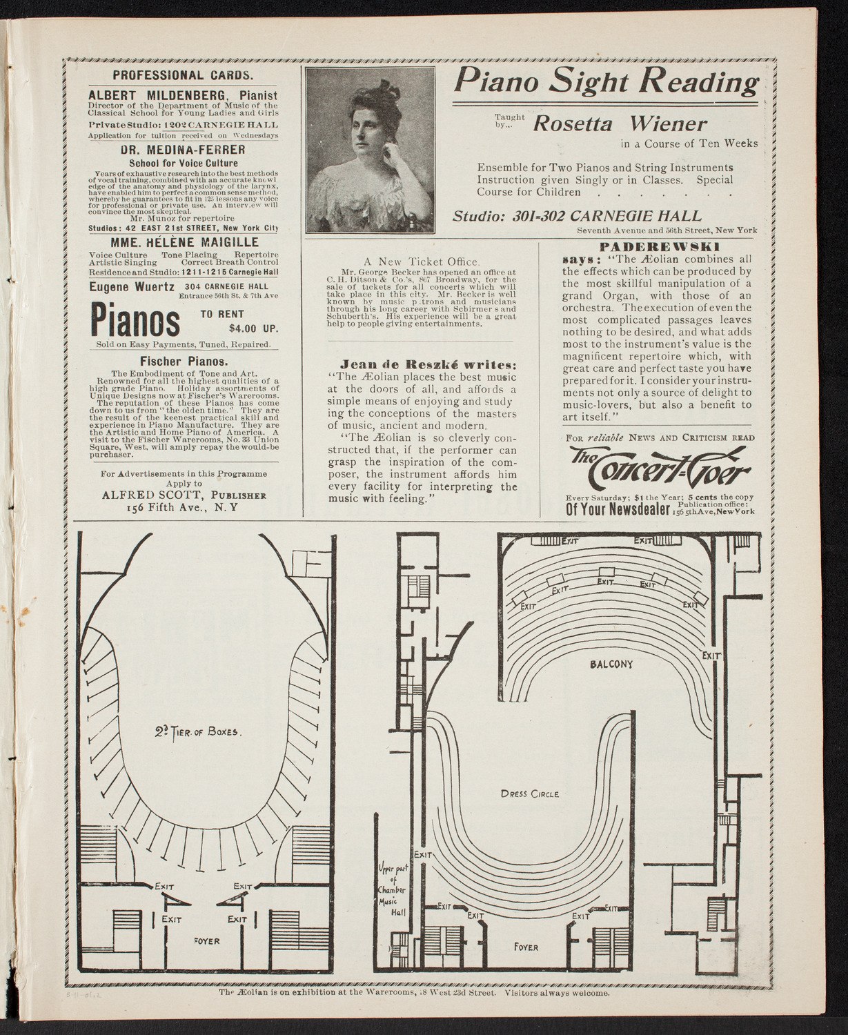 Josef Hofmann, Piano, March 11, 1901, program page 3