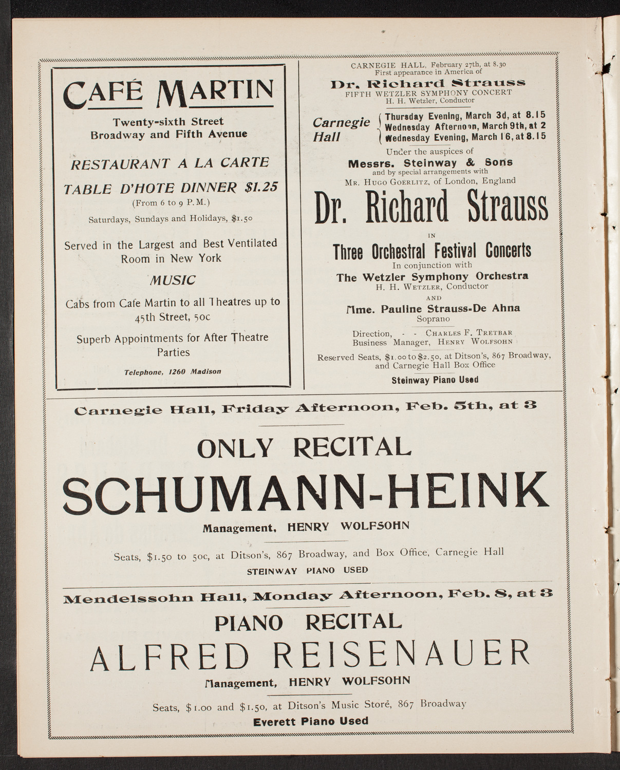 New York Philharmonic, January 30, 1904, program page 10