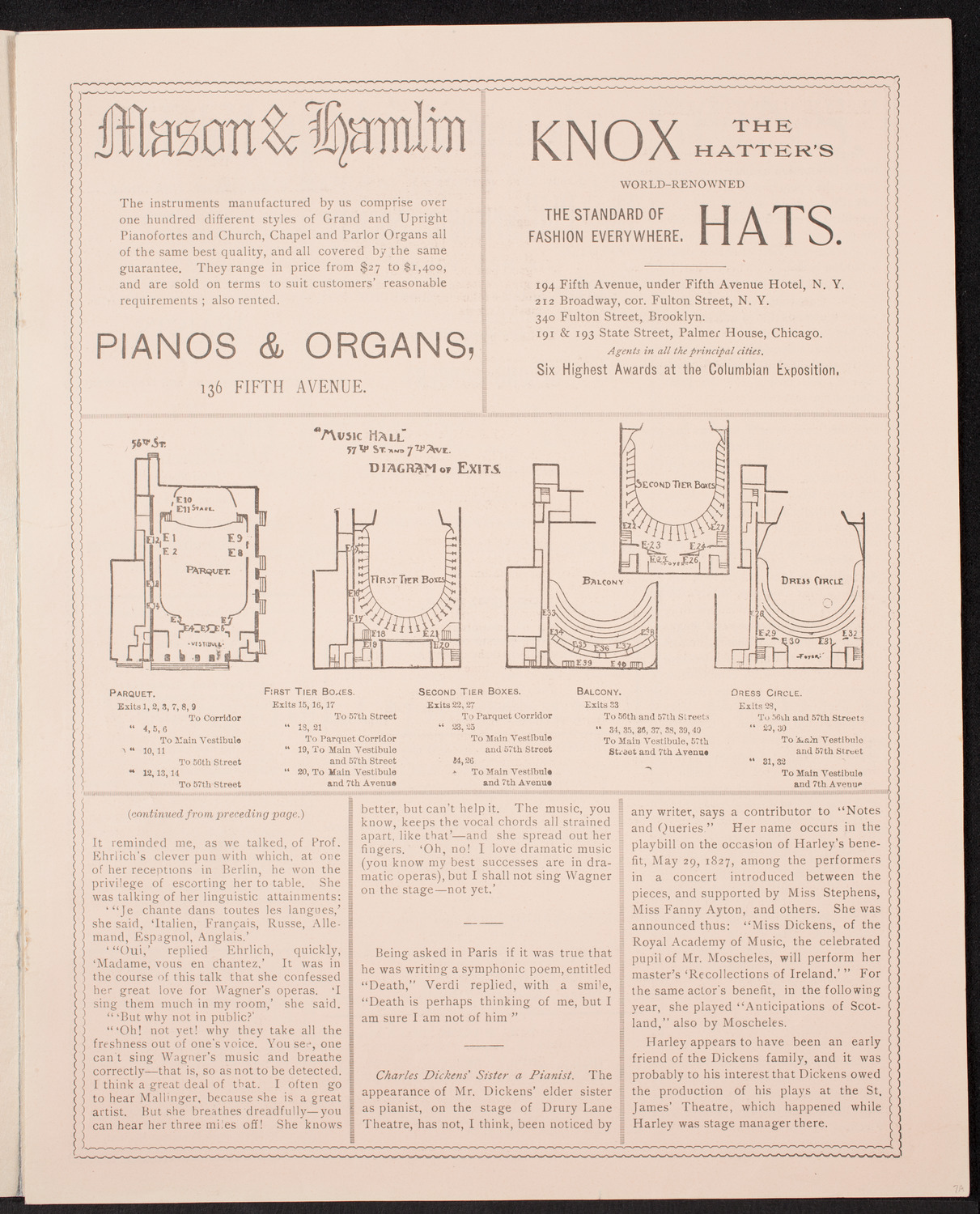 New York Philharmonic, December 15, 1894, program page 3