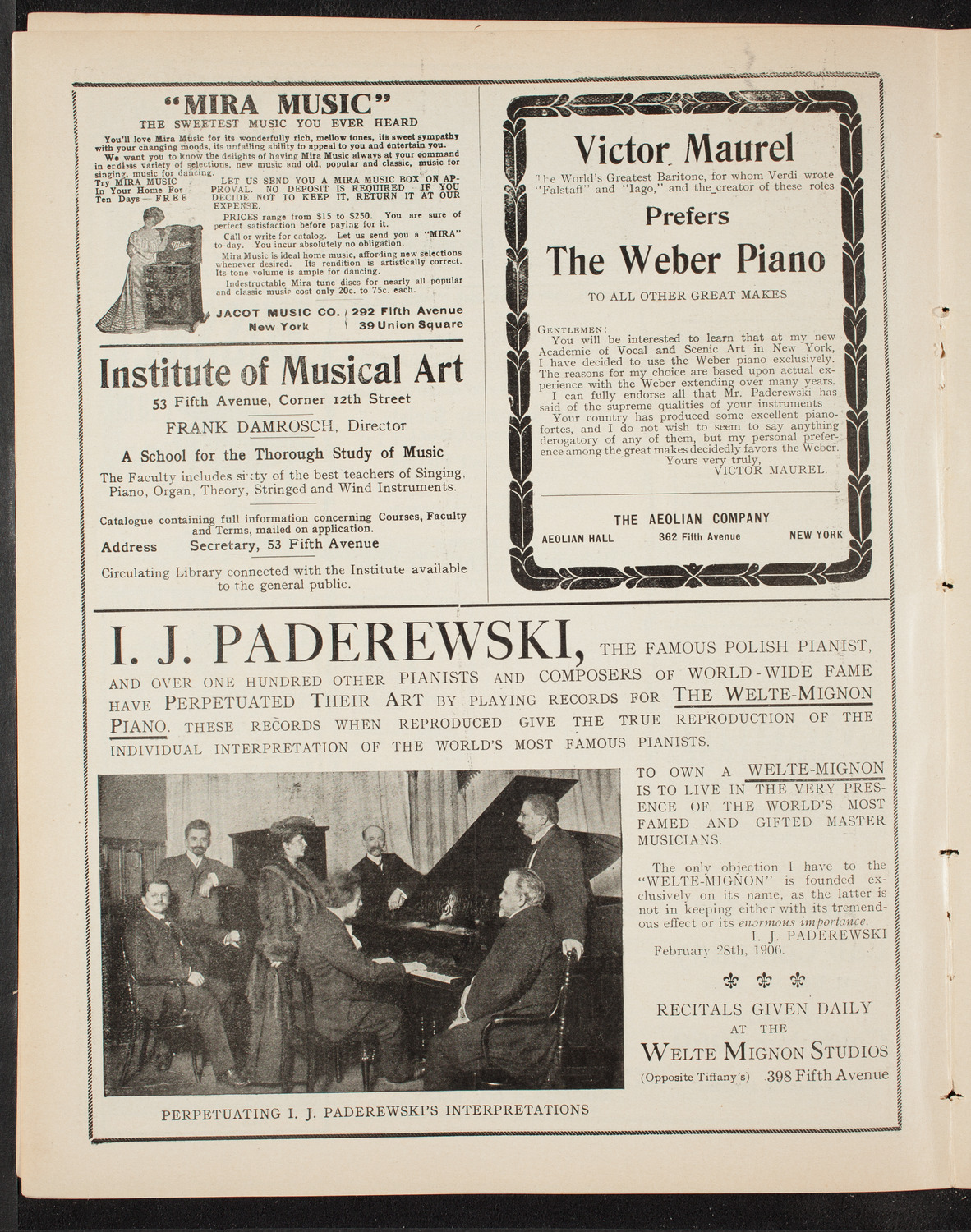 Russian Symphony Society of New York and The Ben Greet Players, February 11, 1909, program page 6