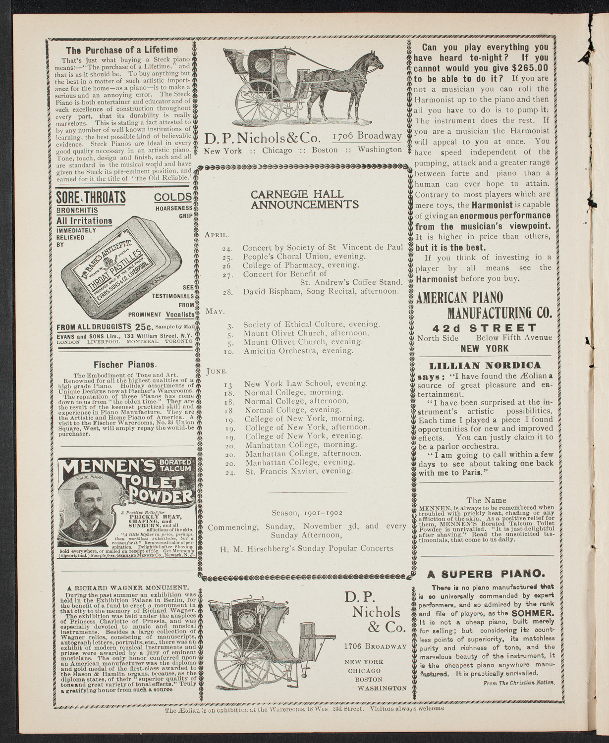 New York Banks' Glee Club, April 23, 1901, program page 2