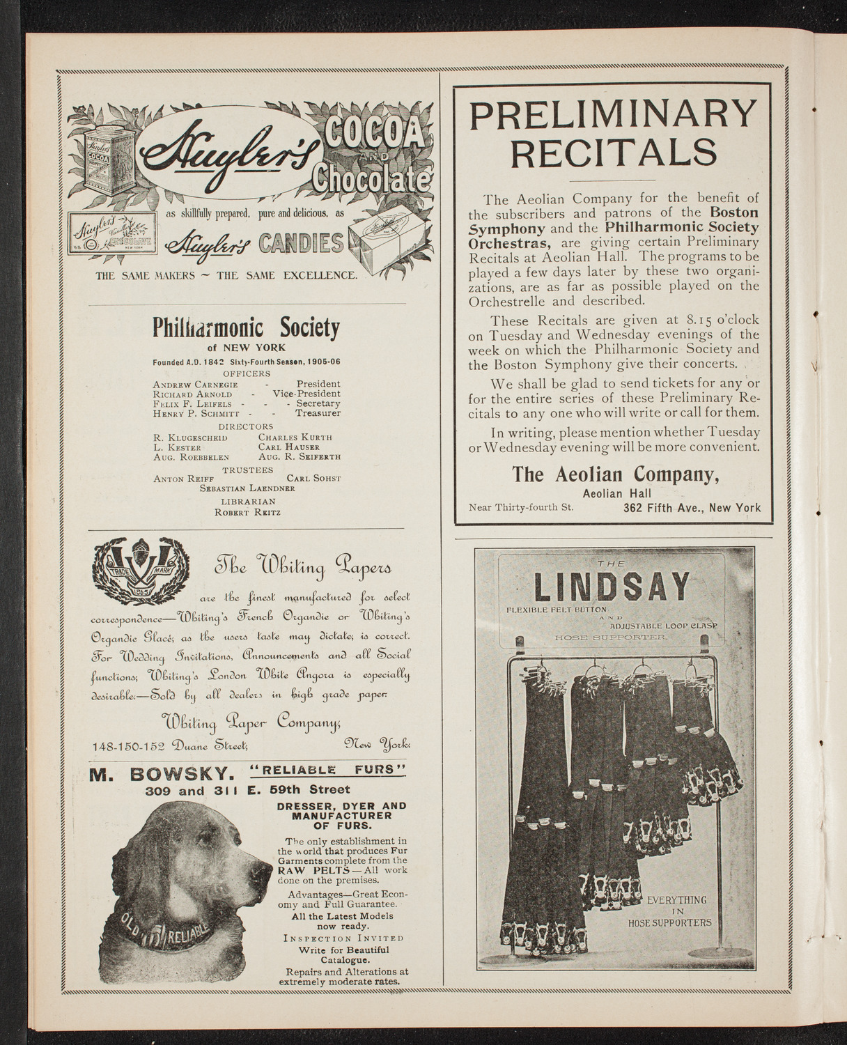 New York Symphony Orchestra, December 17, 1905, program page 6