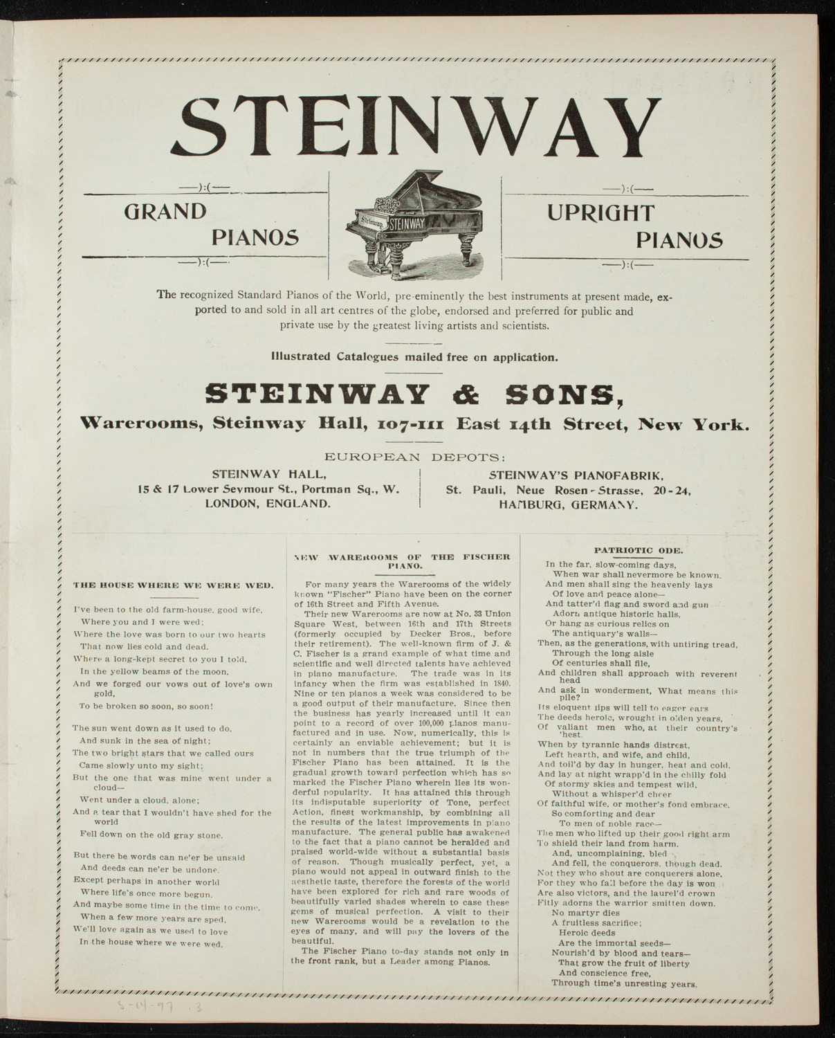 Metropolitan Permanent Orchestra, March 14, 1897, program page 5