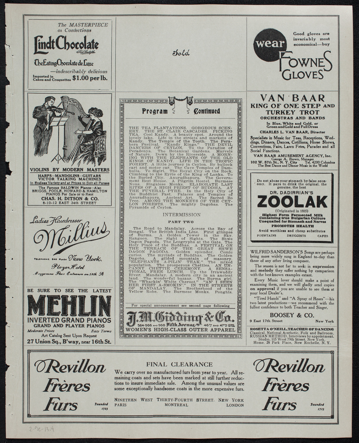 Burton Holmes Travelogue: Burma and Ceylon, February 9, 1913, program page 7
