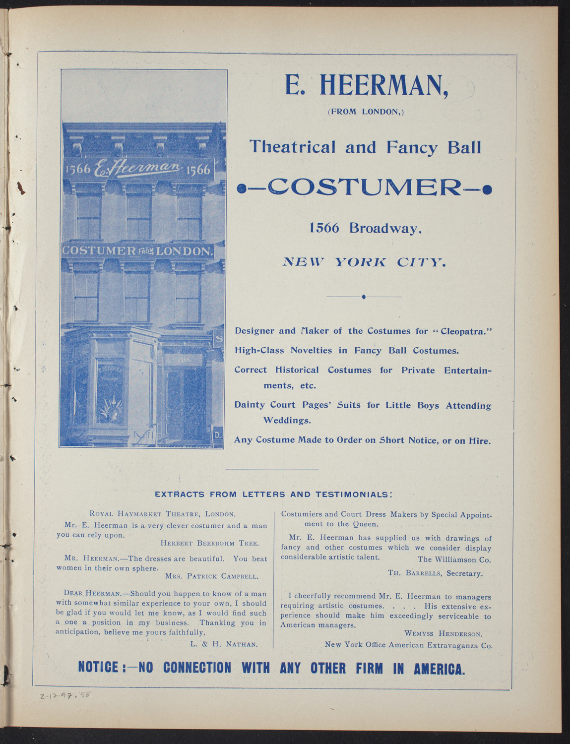 Columbia College Musical Society, February 17, 1897, program page 9