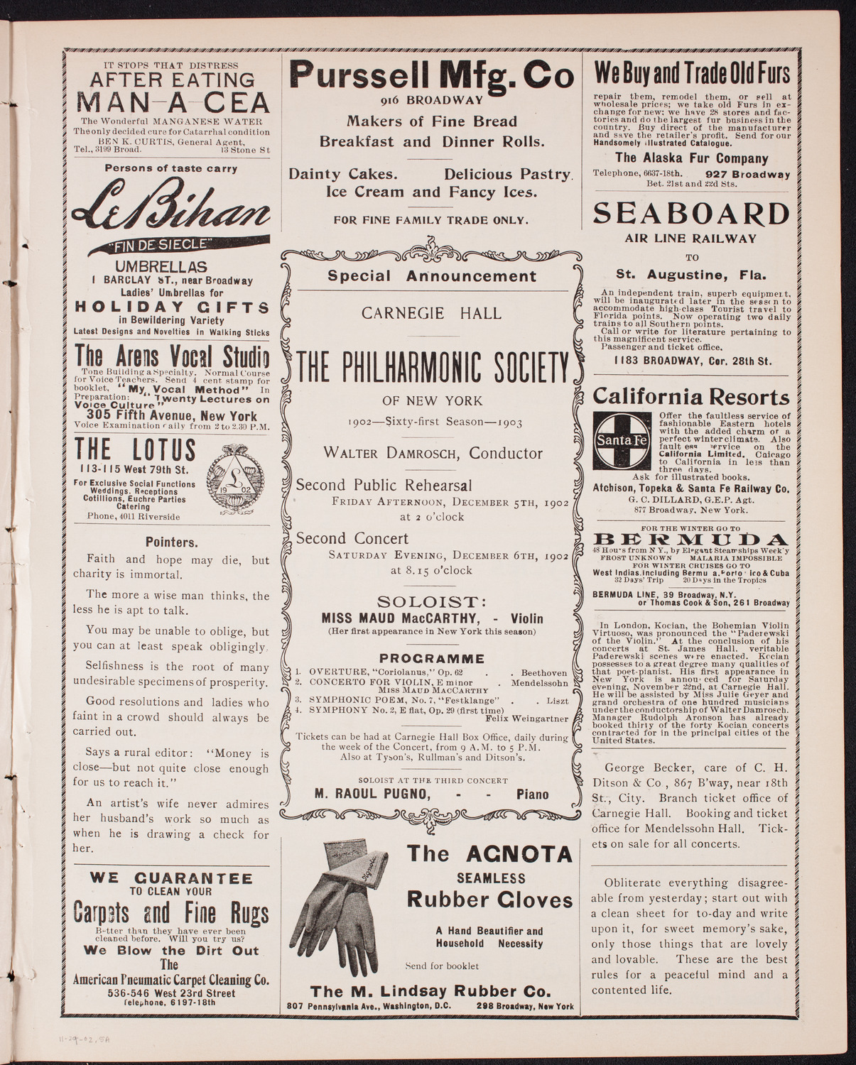 Symphony Concert for Young People, November 29, 1902, program page 9