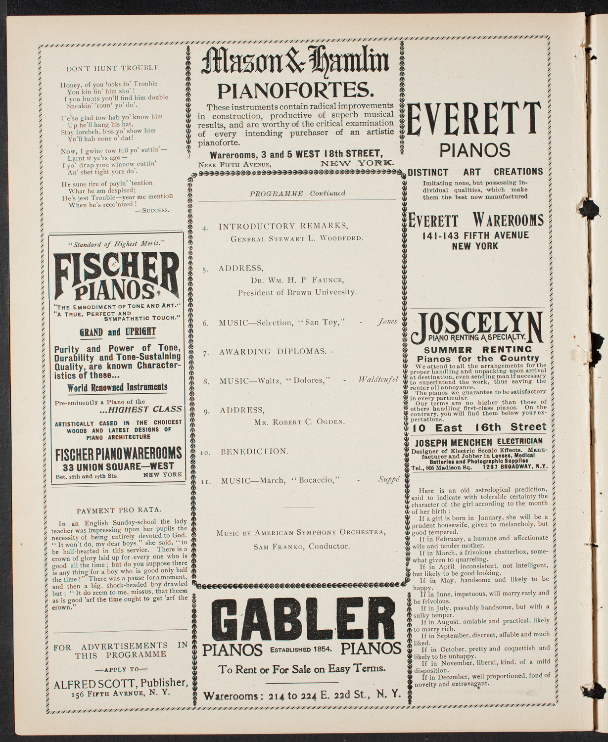 Graduation: Packard Commercial School, May 27, 1901, program page 6