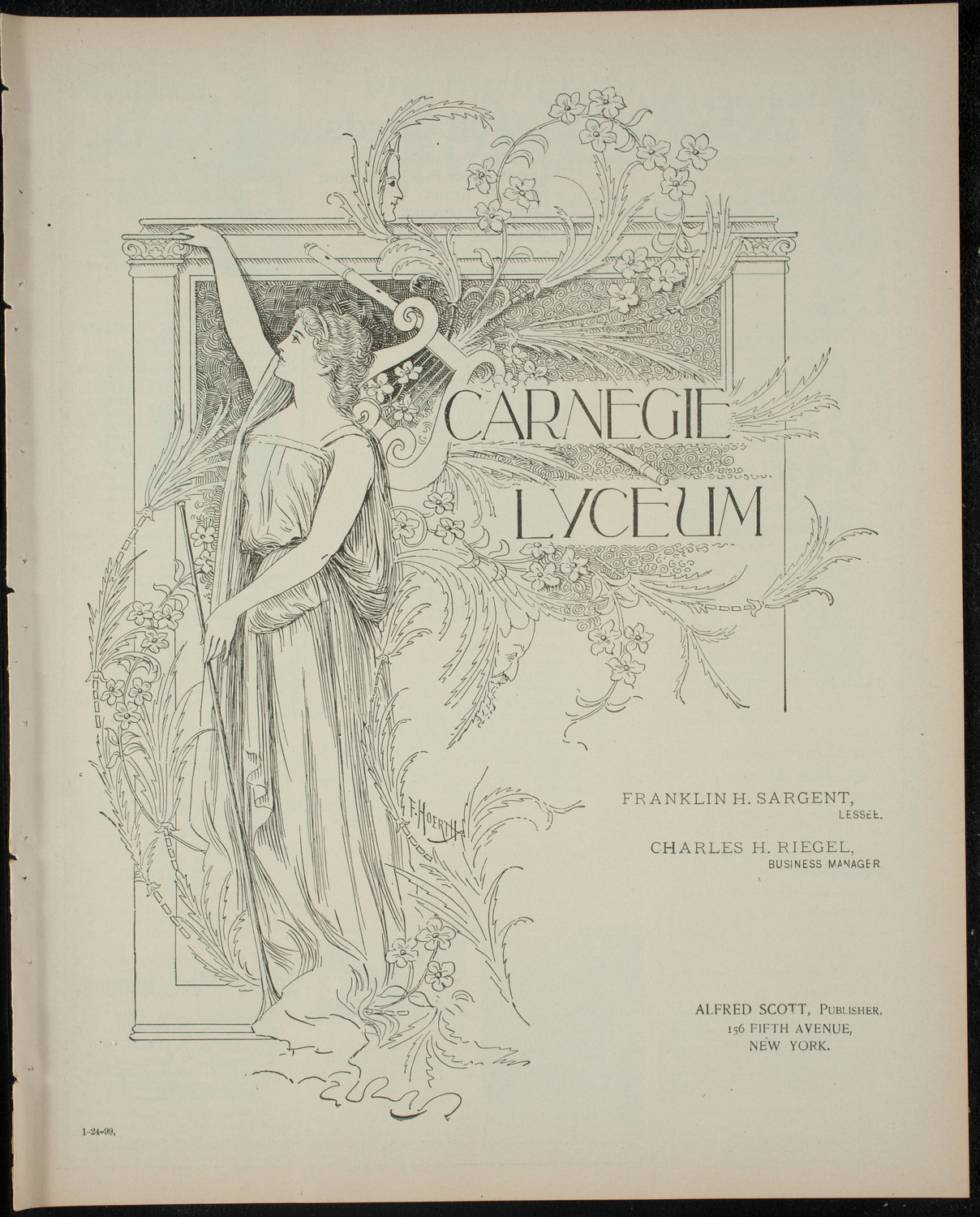 Entertainment Presented by Alice Killin-Keough, January 24, 1899, program page 1